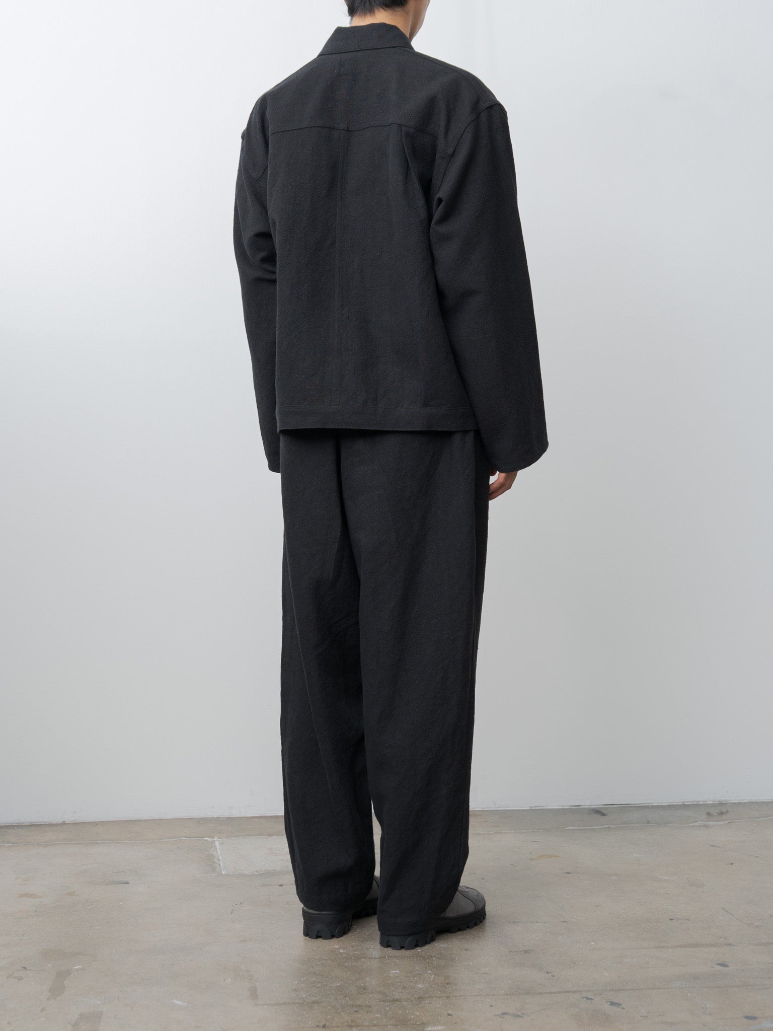Namu Shop - Yoko Sakamoto Max High Count Hemp Pleats Jacket - Black