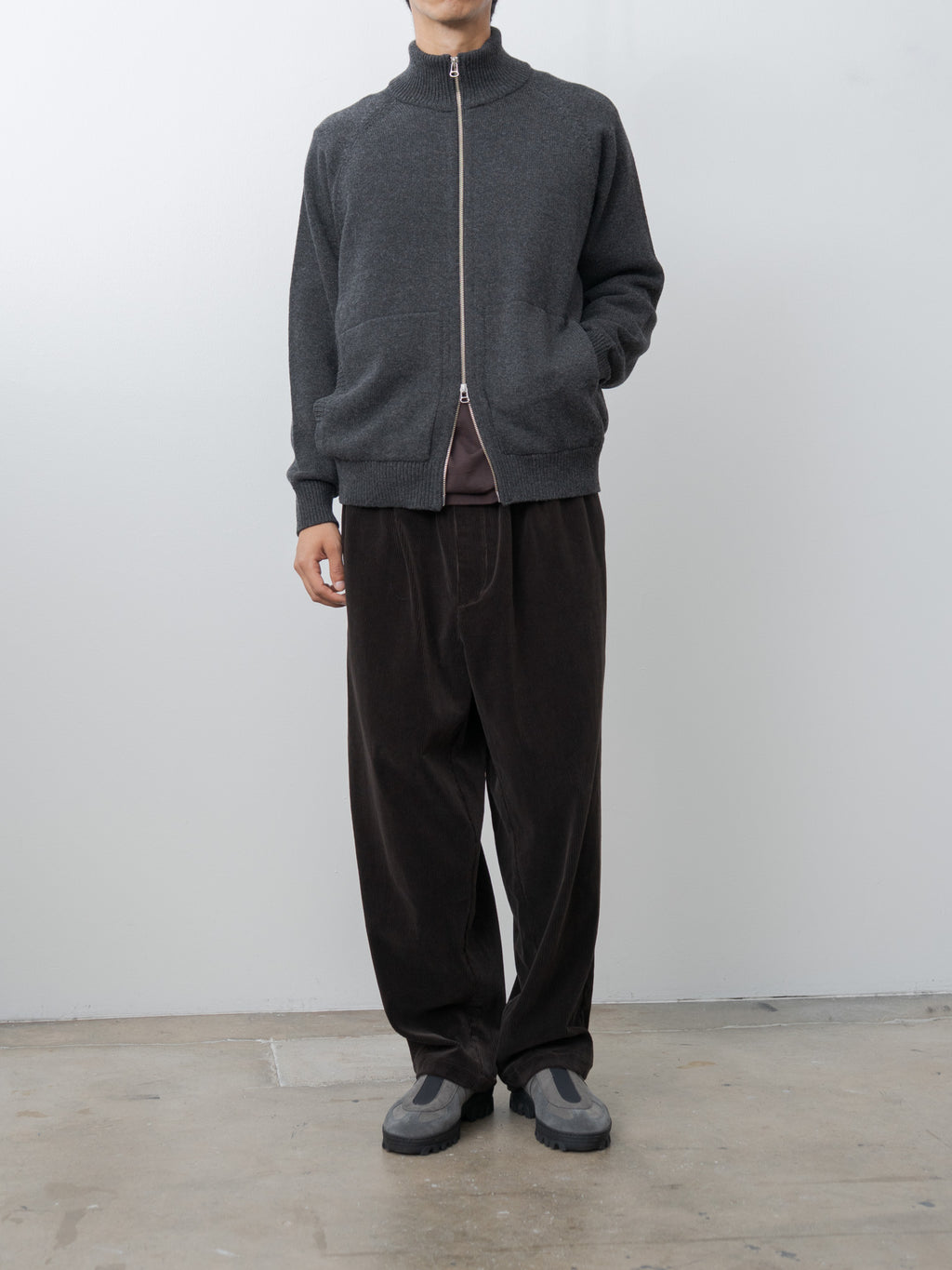 Namu Shop - Yoko Sakamoto Corduroy Wide Easy Pants - Brown