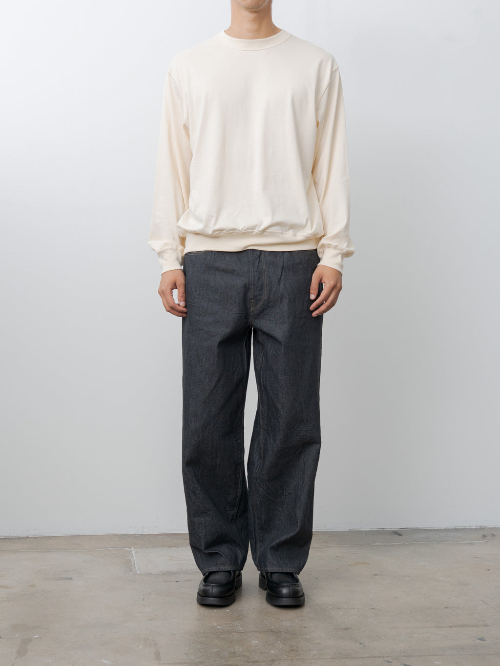 Namu Shop - Blurhms 13.5oz Denim Pants Wide - Sulfur Black