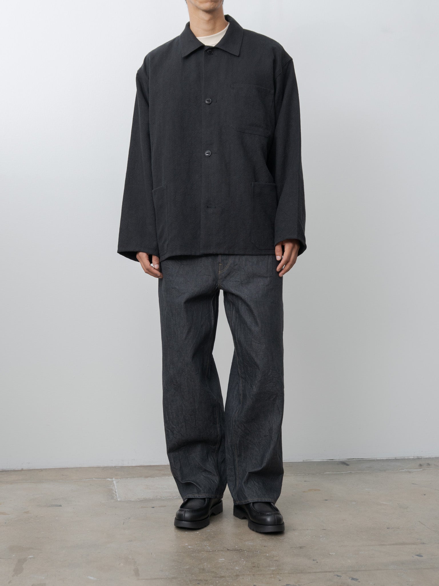 Namu Shop - Blurhms 13.5oz Denim Pants Wide - Sulfur Black