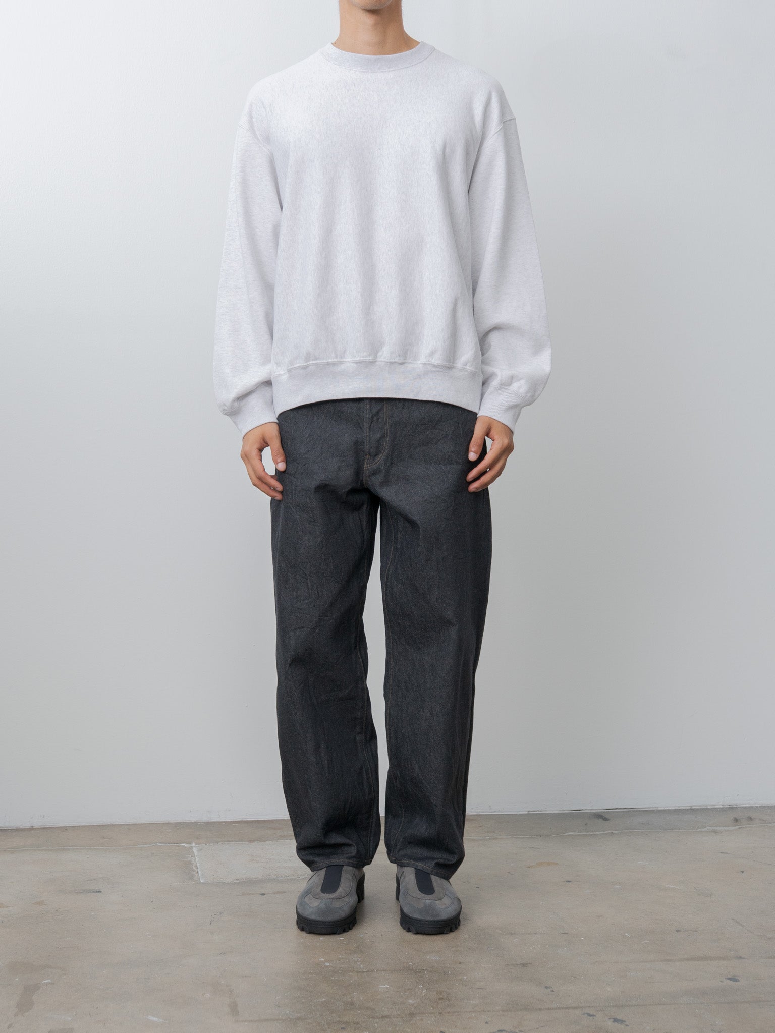 Namu Shop - Blurhms Crewneck Sweat P/O Wide - Heather White