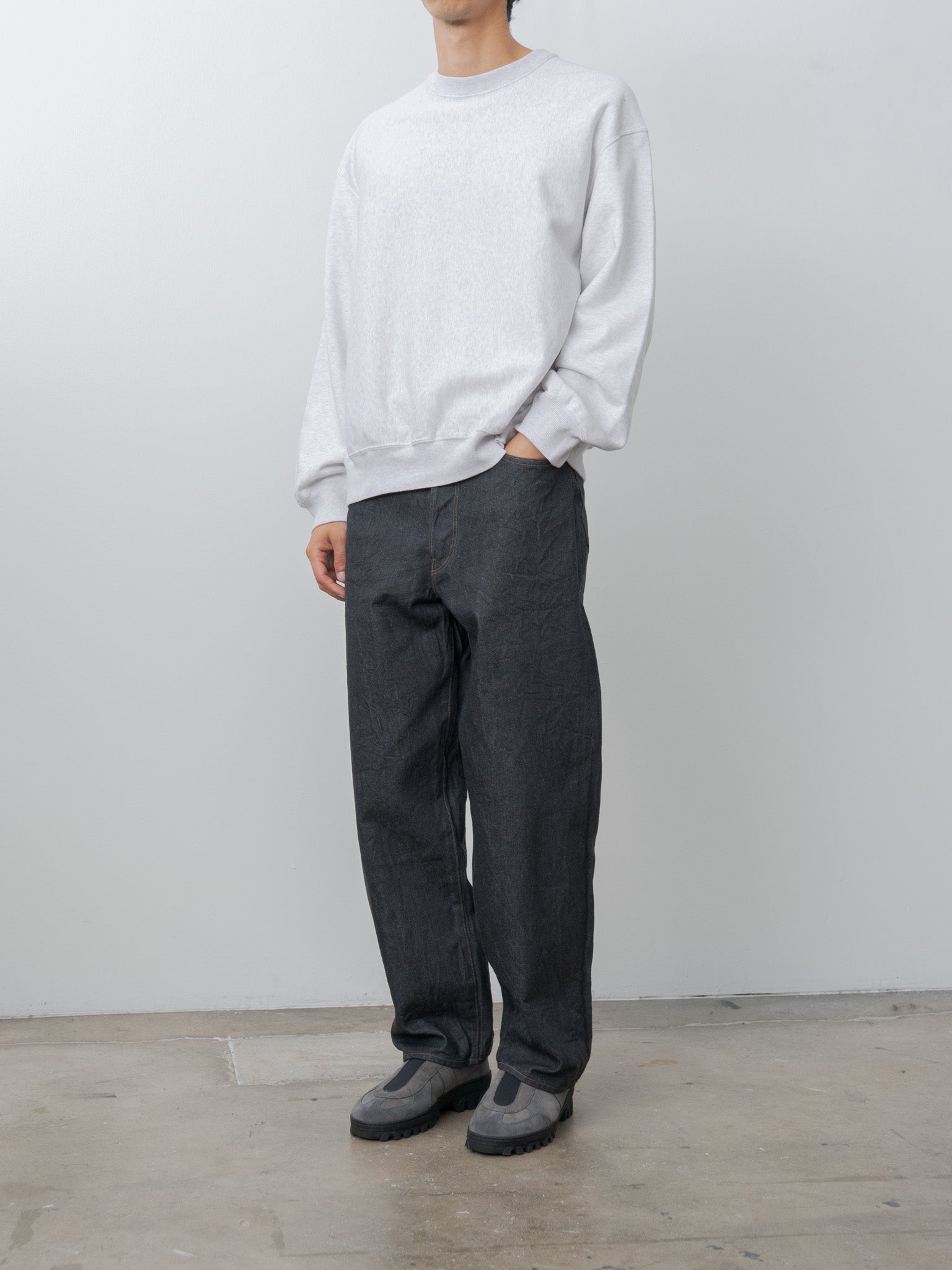 Namu Shop - Blurhms Crewneck Sweat P/O Wide - Heather White