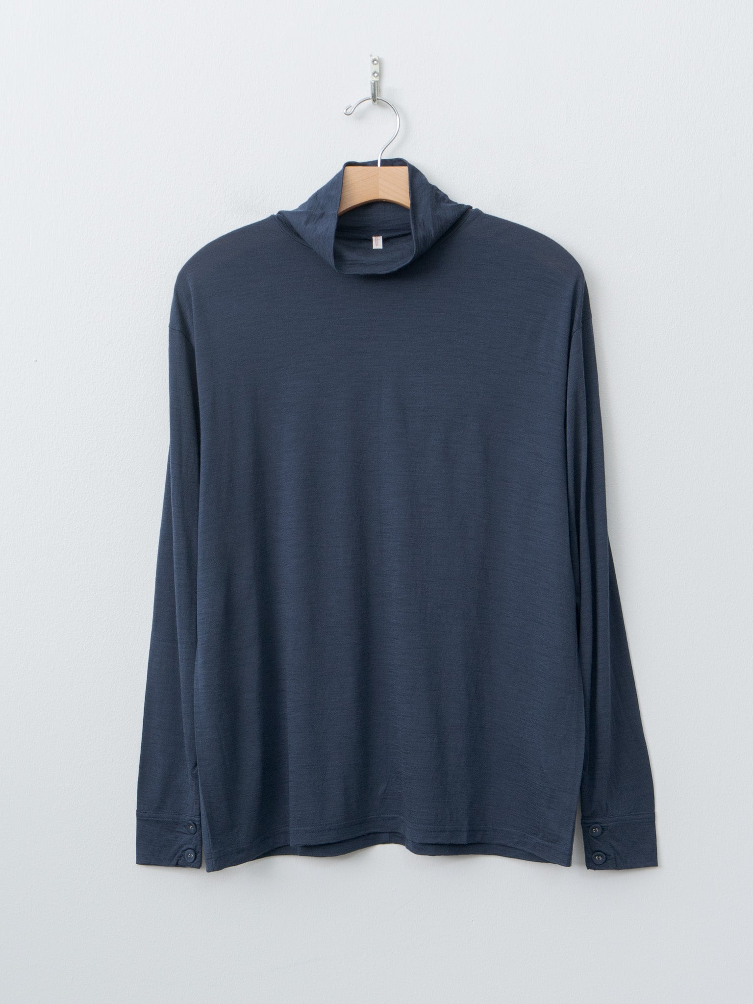 Namu Shop - Babaco Wool Jersey High Neck Pullover - Navy