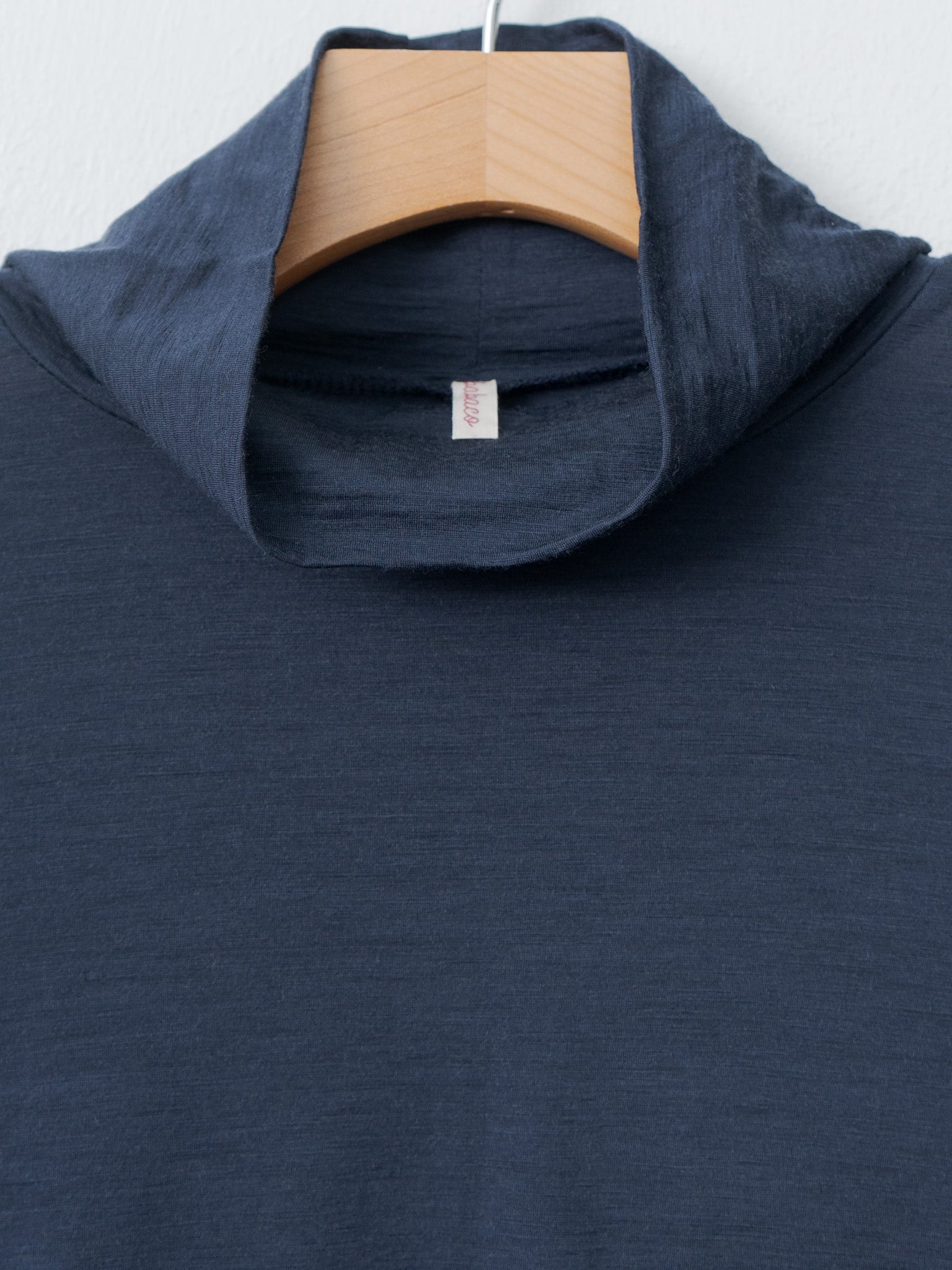 Namu Shop - Babaco Wool Jersey High Neck Pullover - Navy