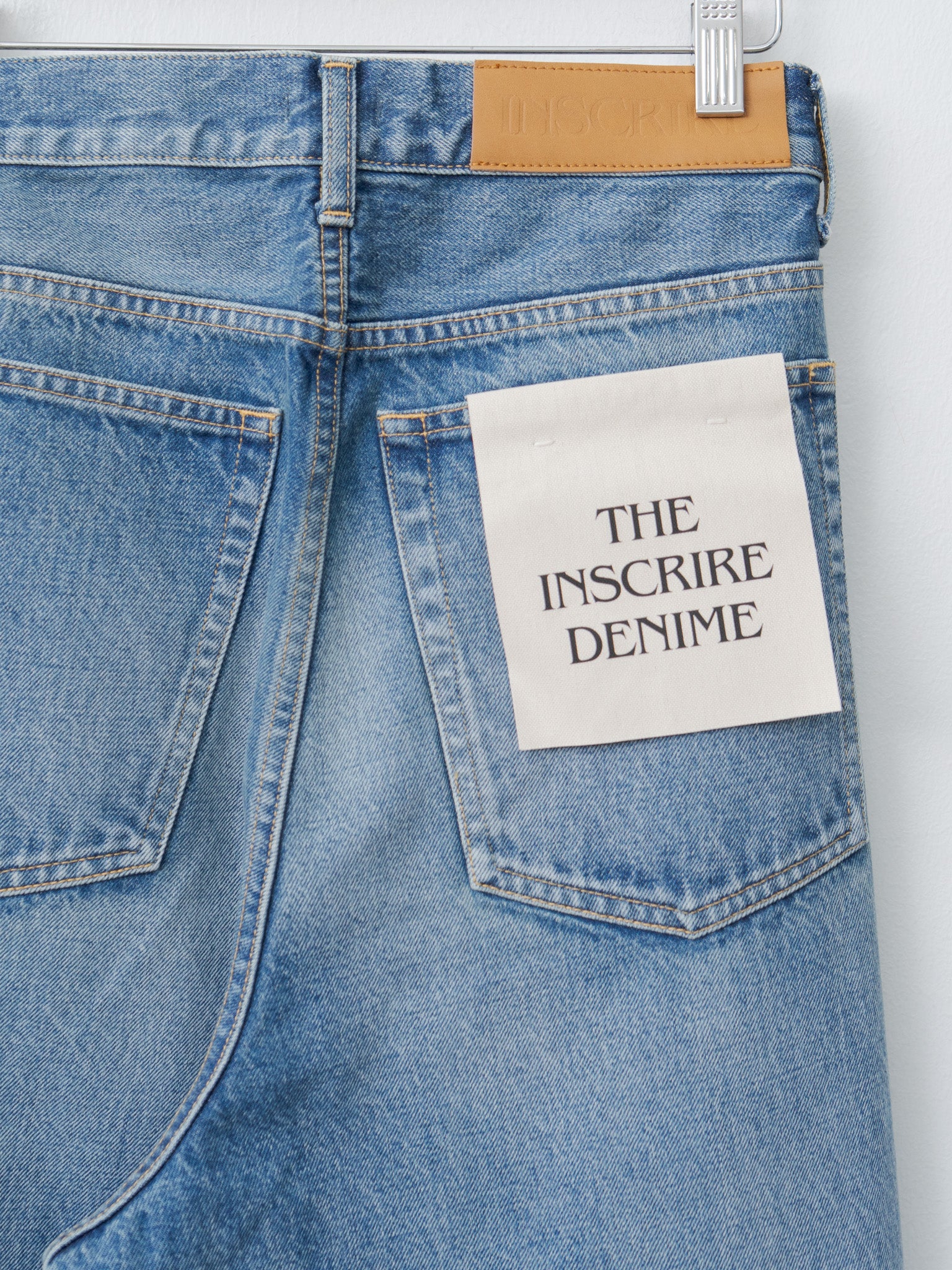 Namu Shop - Inscrire Hybrid Sweat Denim Pants - Blue Used x Light Gray