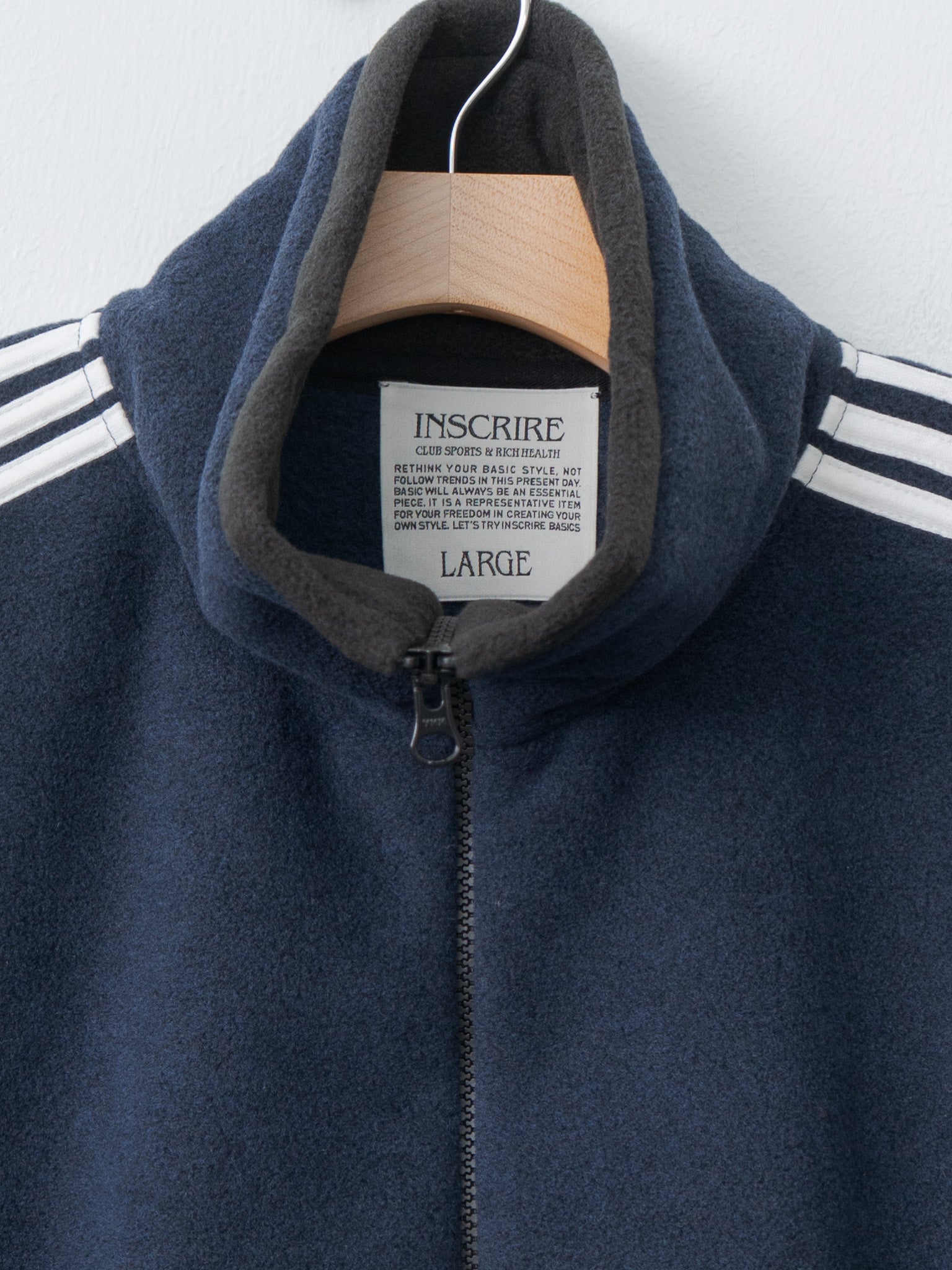 Namu Shop - Inscrire Fleece Loose Fit Track Jacket - Navy
