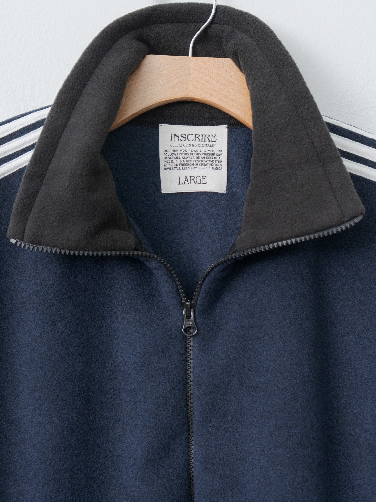 Namu Shop - Inscrire Fleece Loose Fit Track Jacket - Navy