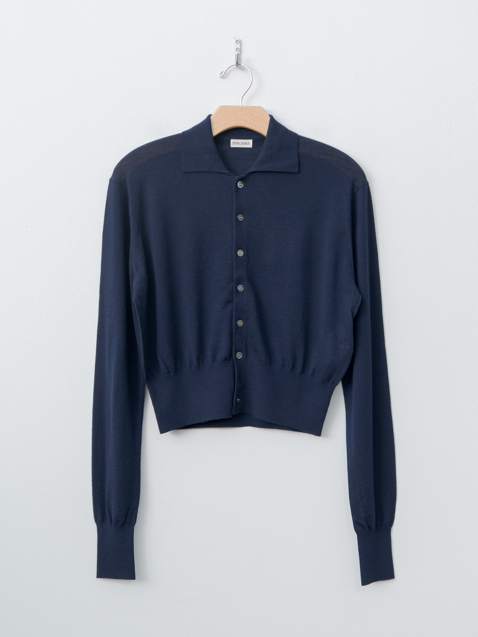 Namu Shop - Inscrire Wool Polo Cardigan - Navy