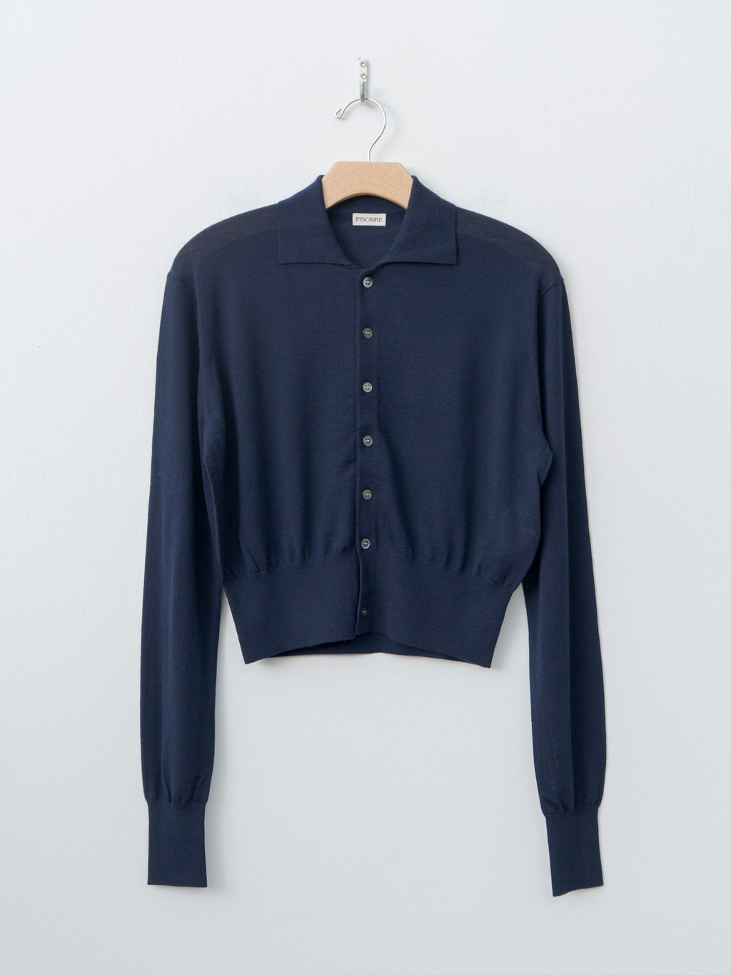 Namu Shop - Inscrire Wool Polo Cardigan - Navy