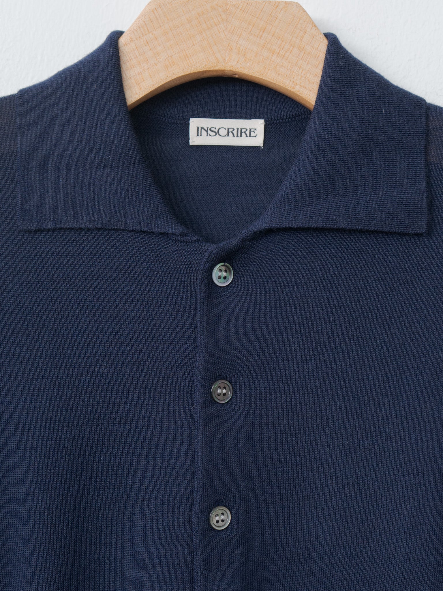 Namu Shop - Inscrire Wool Polo Cardigan - Navy
