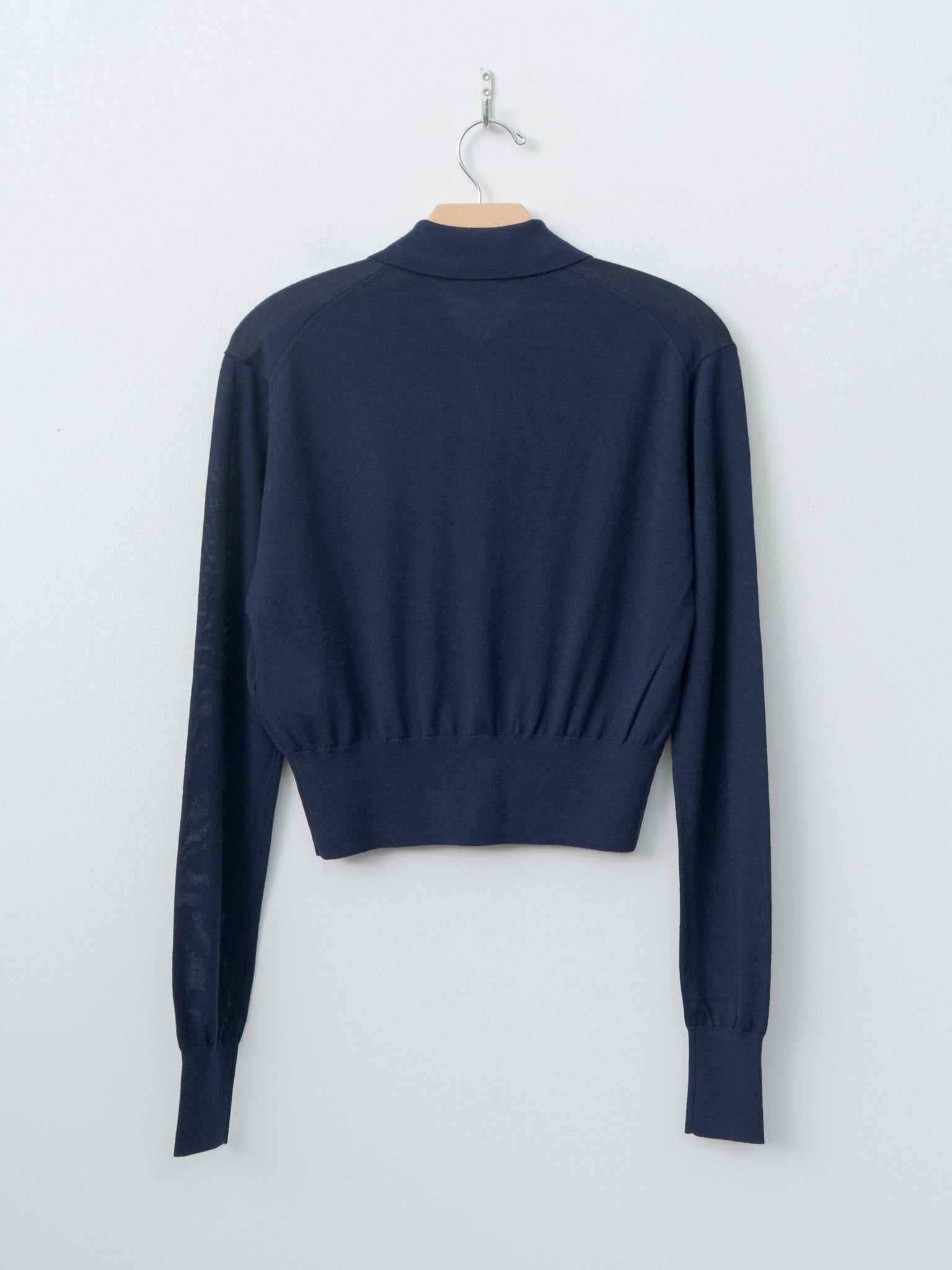 Namu Shop - Inscrire Wool Polo Cardigan - Navy