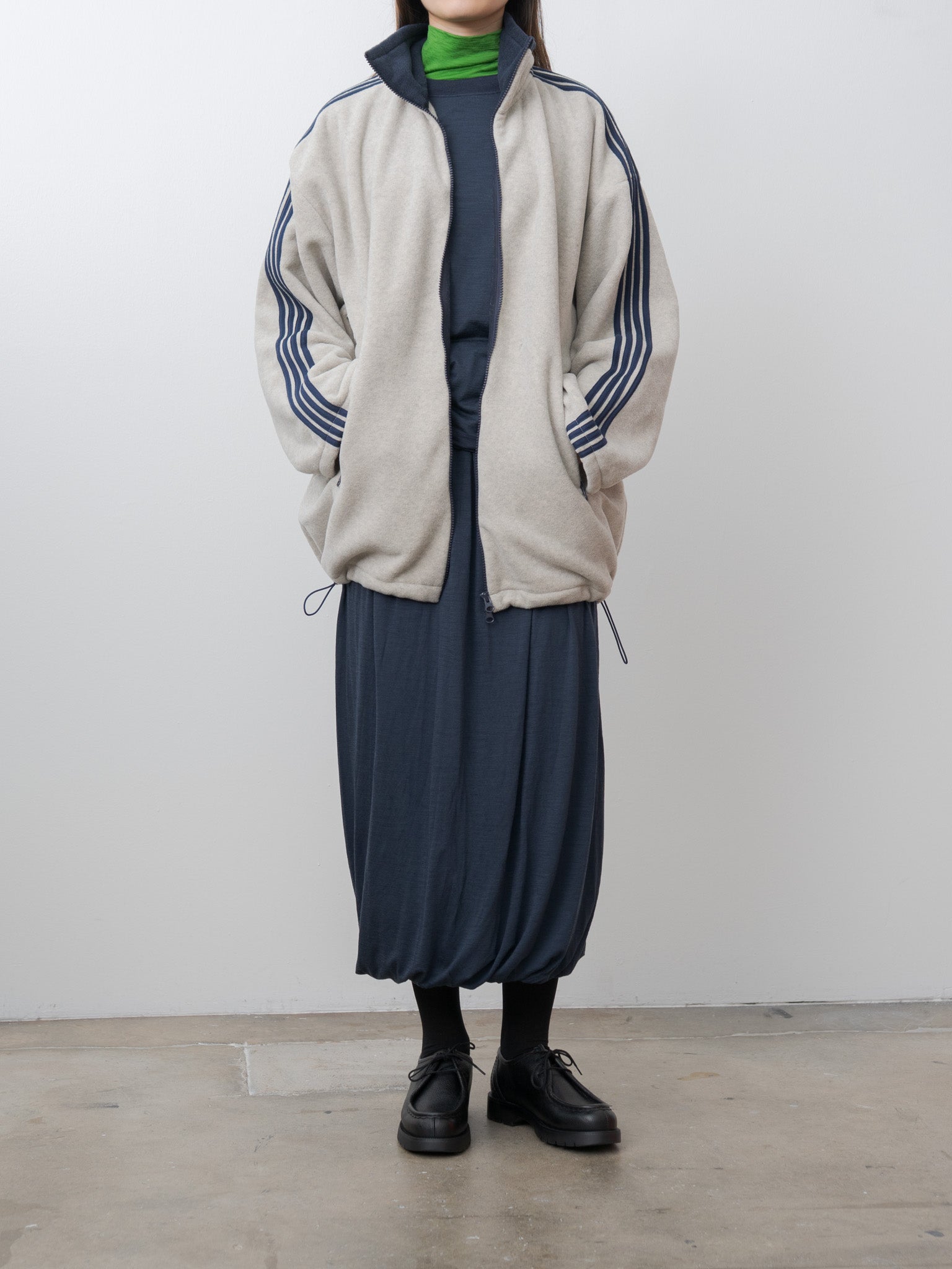 Namu Shop - Inscrire Fleece Loose Fit Track Jacket - Oatmeal