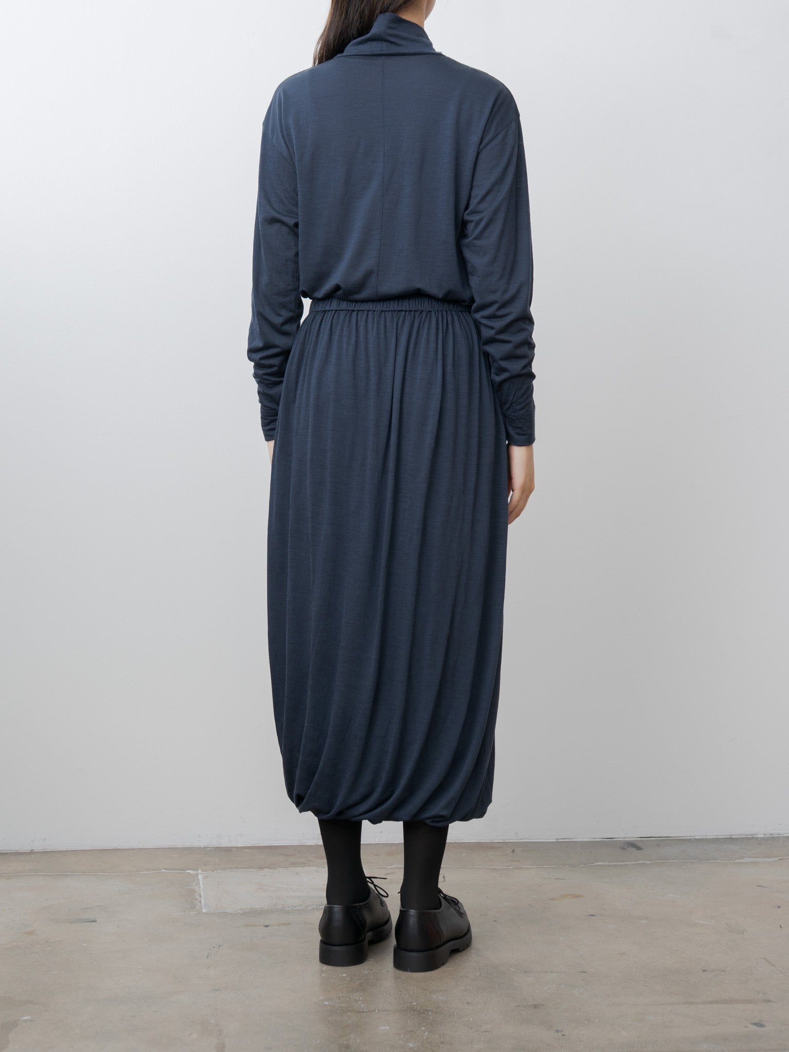 Namu Shop - Babaco Wool Jersey High Neck Pullover - Navy