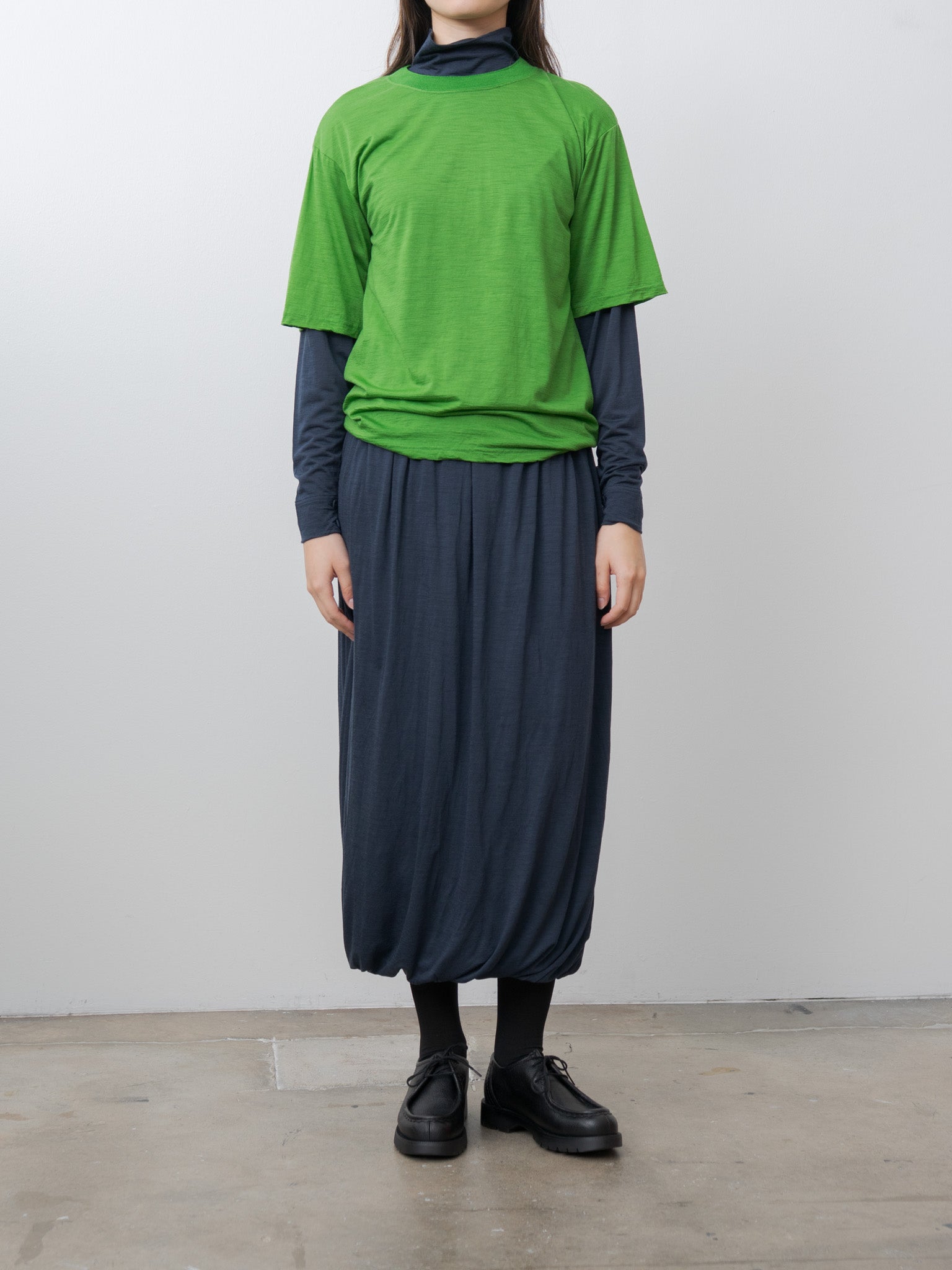 Namu Shop - Babaco Wool Jersey High Neck Pullover - Navy