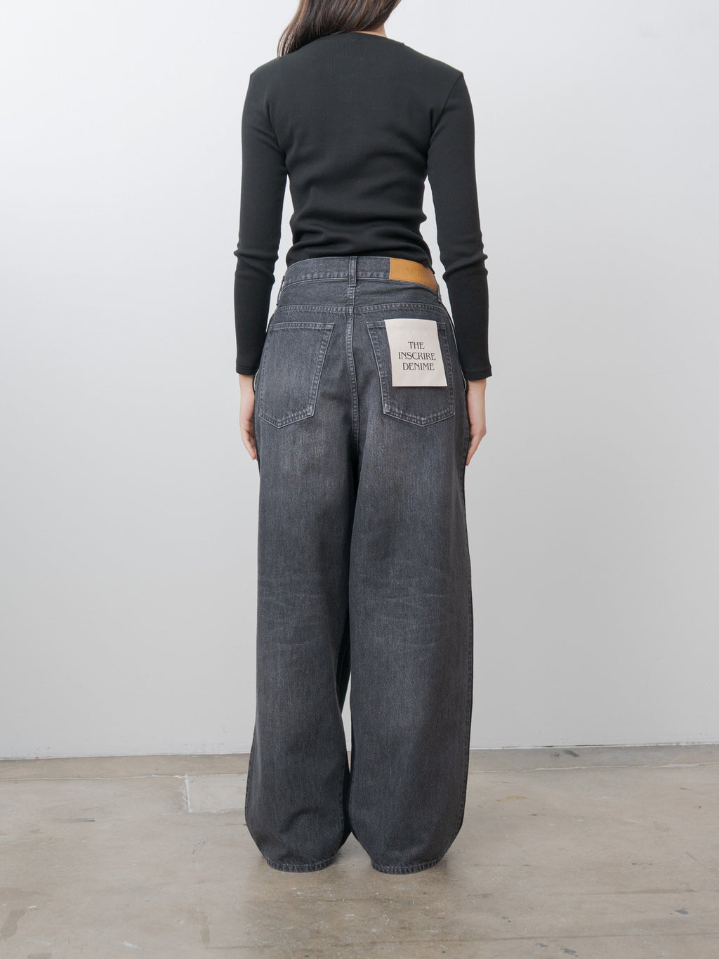 Namu Shop - Inscrire Hybrid Sweat Denim Pants - Black x Black