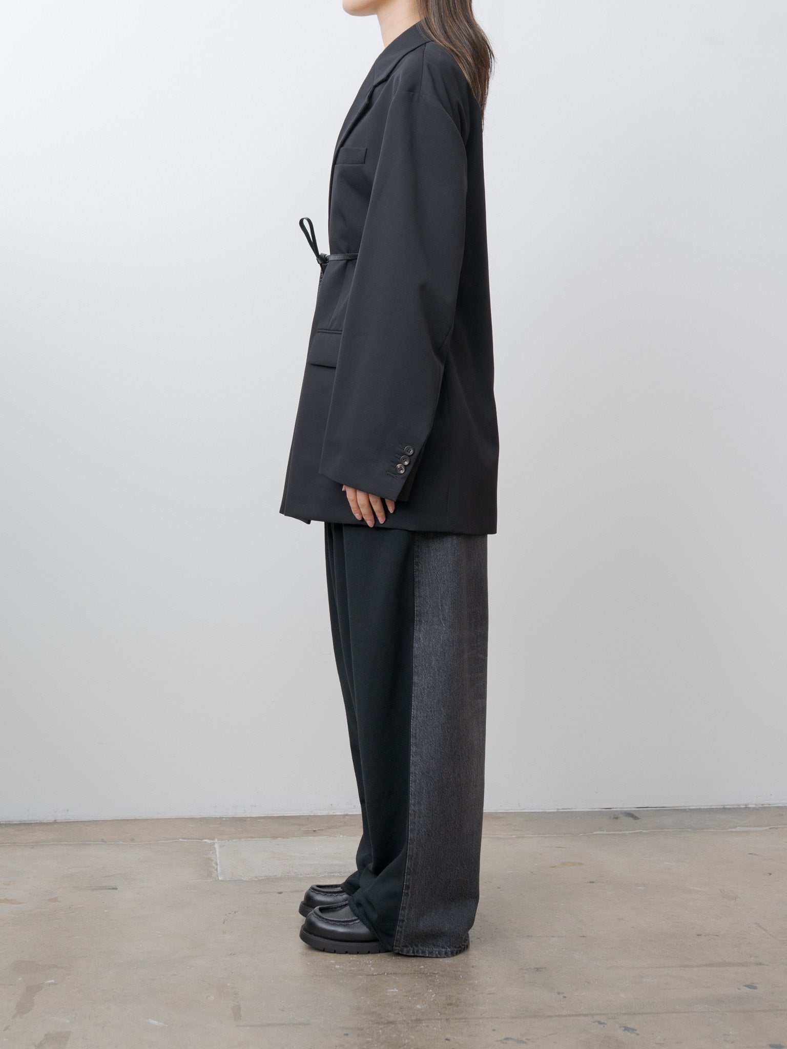 Namu Shop - Inscrire Hybrid Sweat Denim Pants - Black x Black