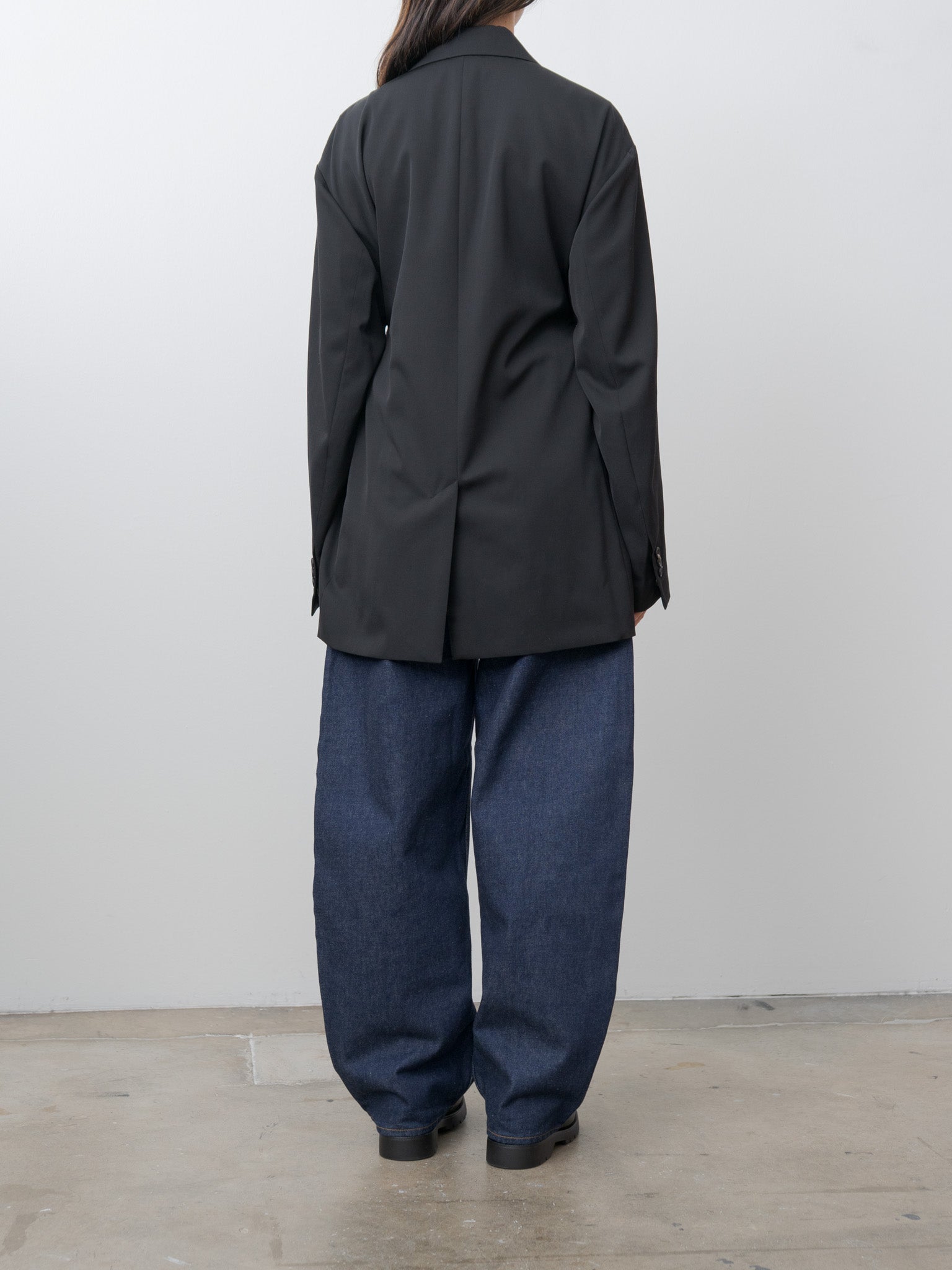 Namu Shop - ssstein Oversized Single Breasted Long Jacket with Leather Tie - Black