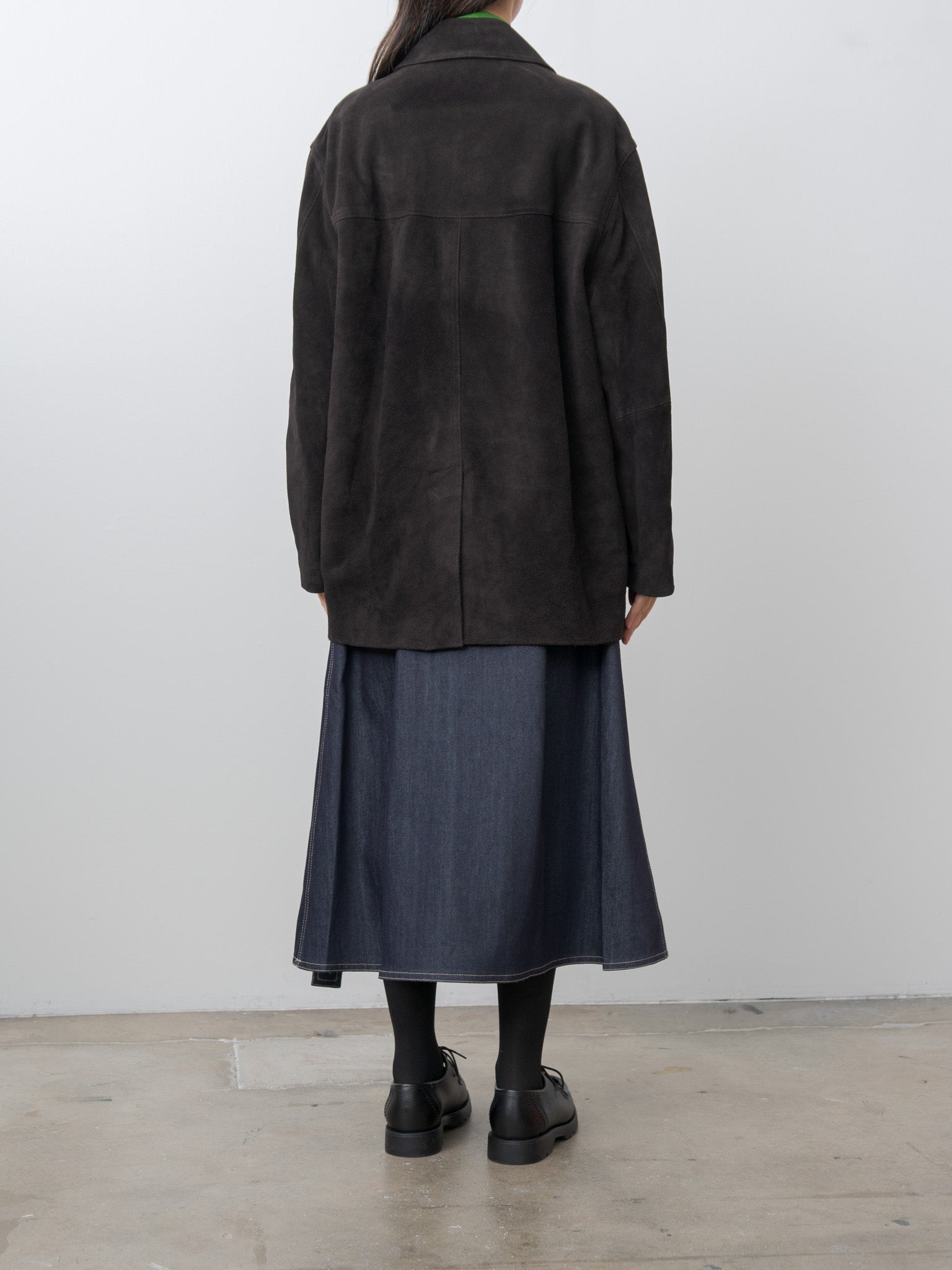 Namu Shop - ssstein Suede Zip Car Jacket - Dark Brown