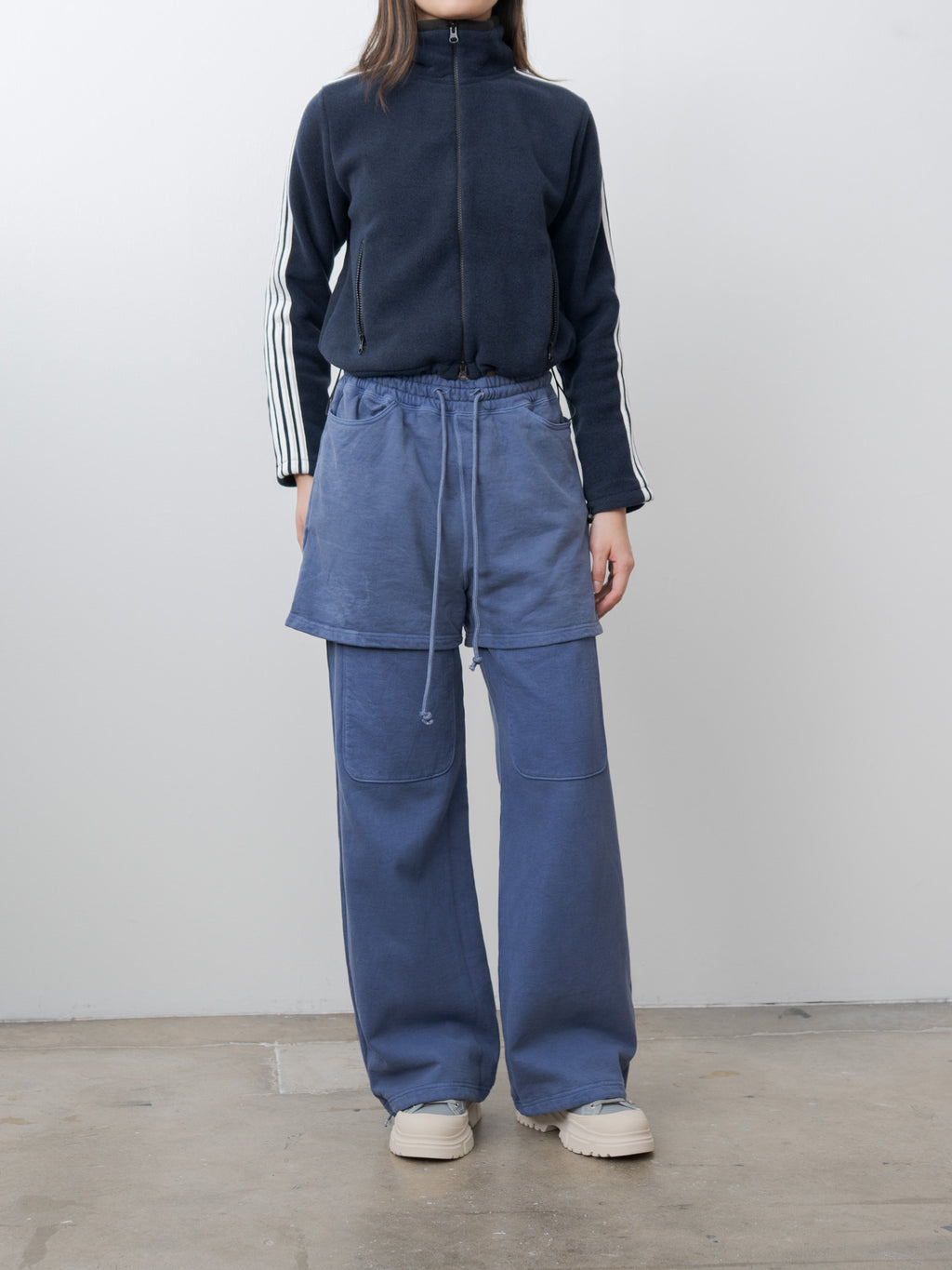 Namu Shop - Inscrire Fleece Tight Fit Track Jacket - Navy