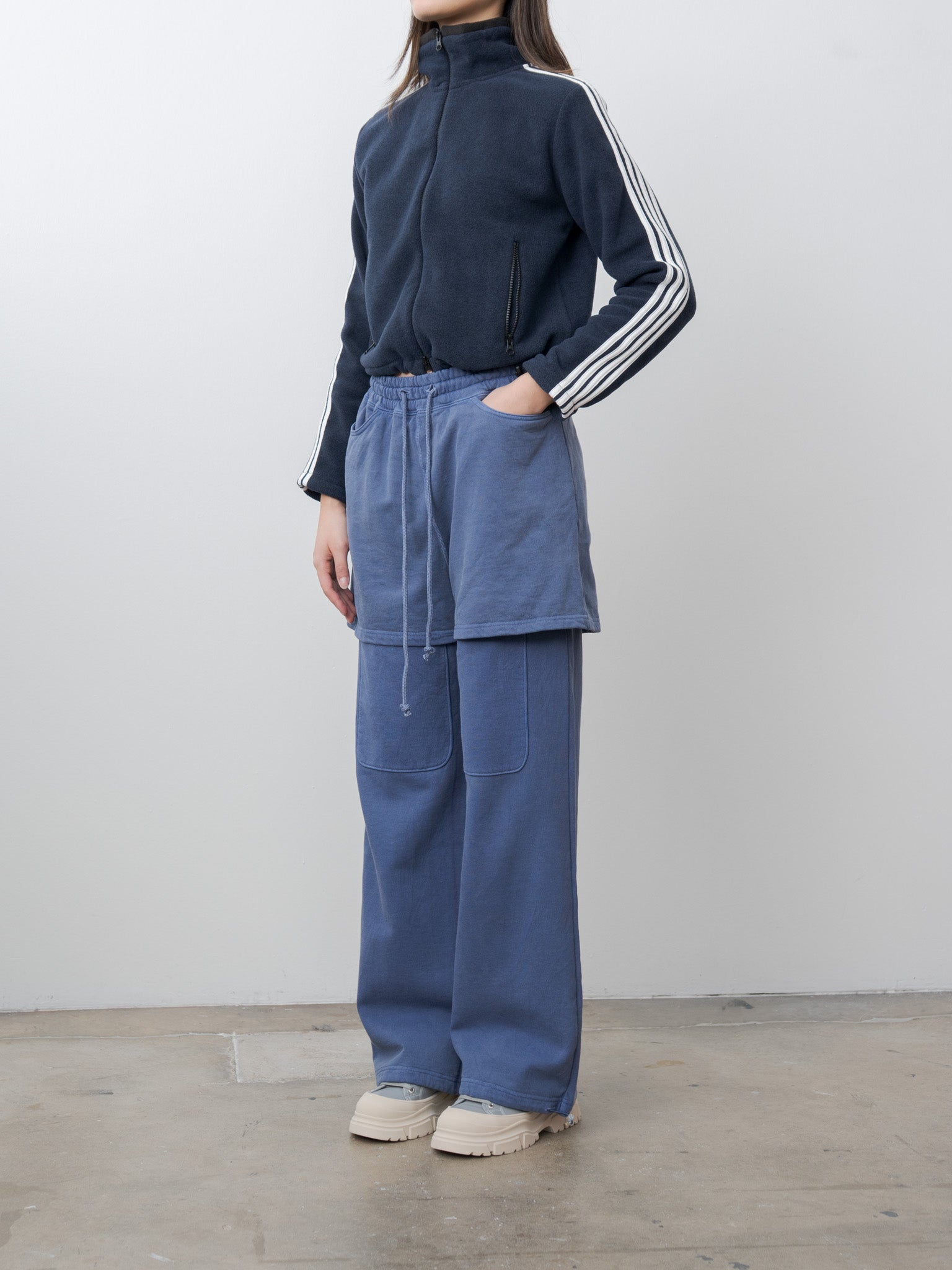 Namu Shop - Inscrire Layered Sweatpants - Light Blue