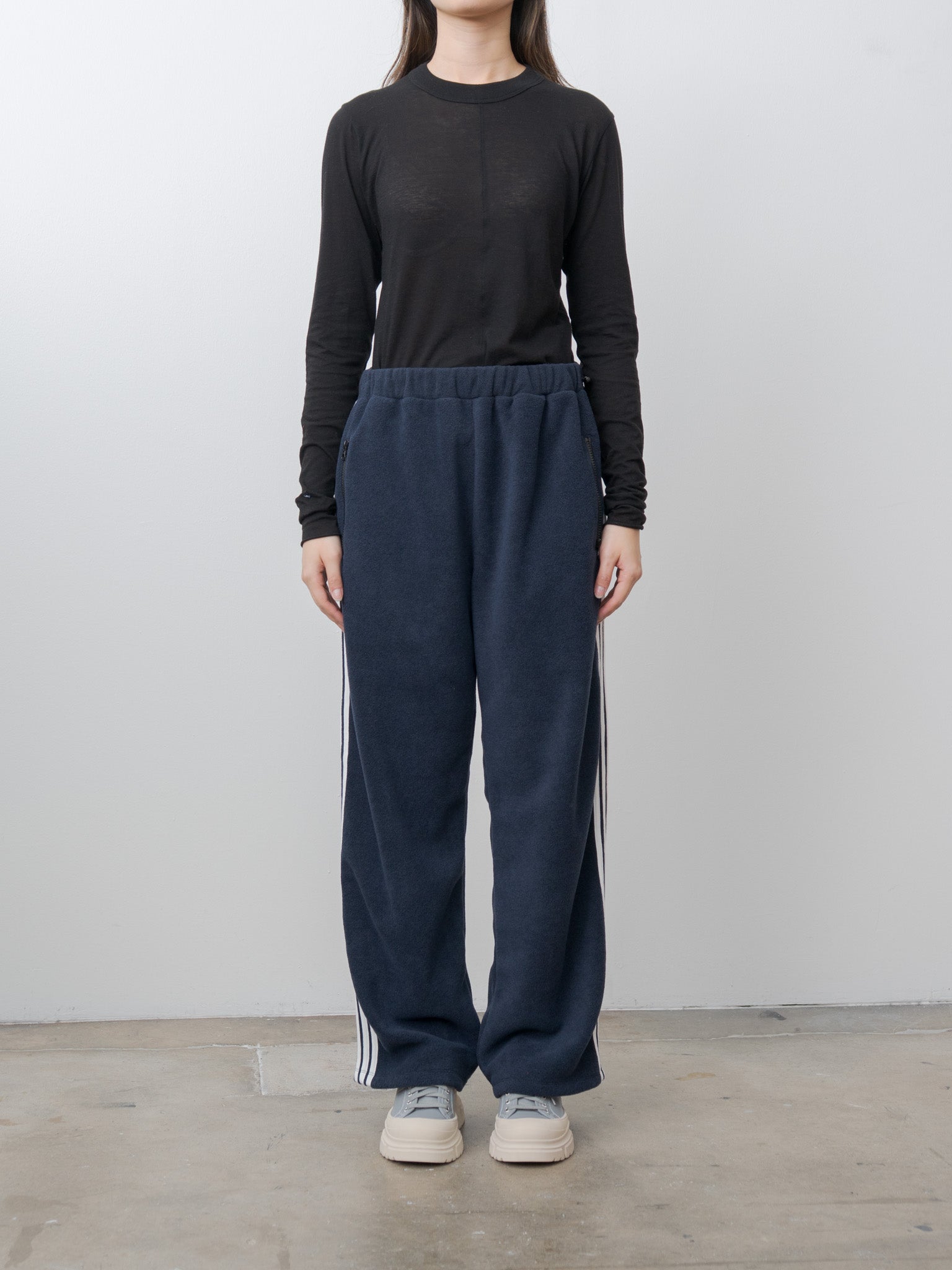 Namu Shop - Inscrire Fleece Loose Fit Track Pants - Navy