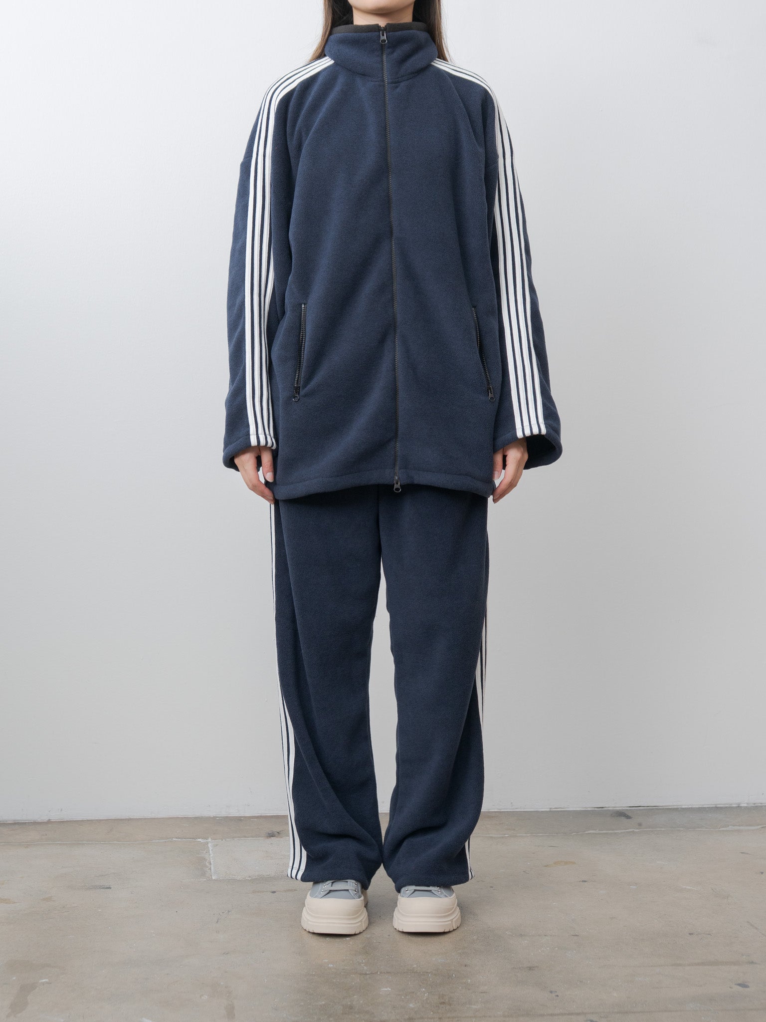 Namu Shop - Inscrire Fleece Loose Fit Track Pants - Navy