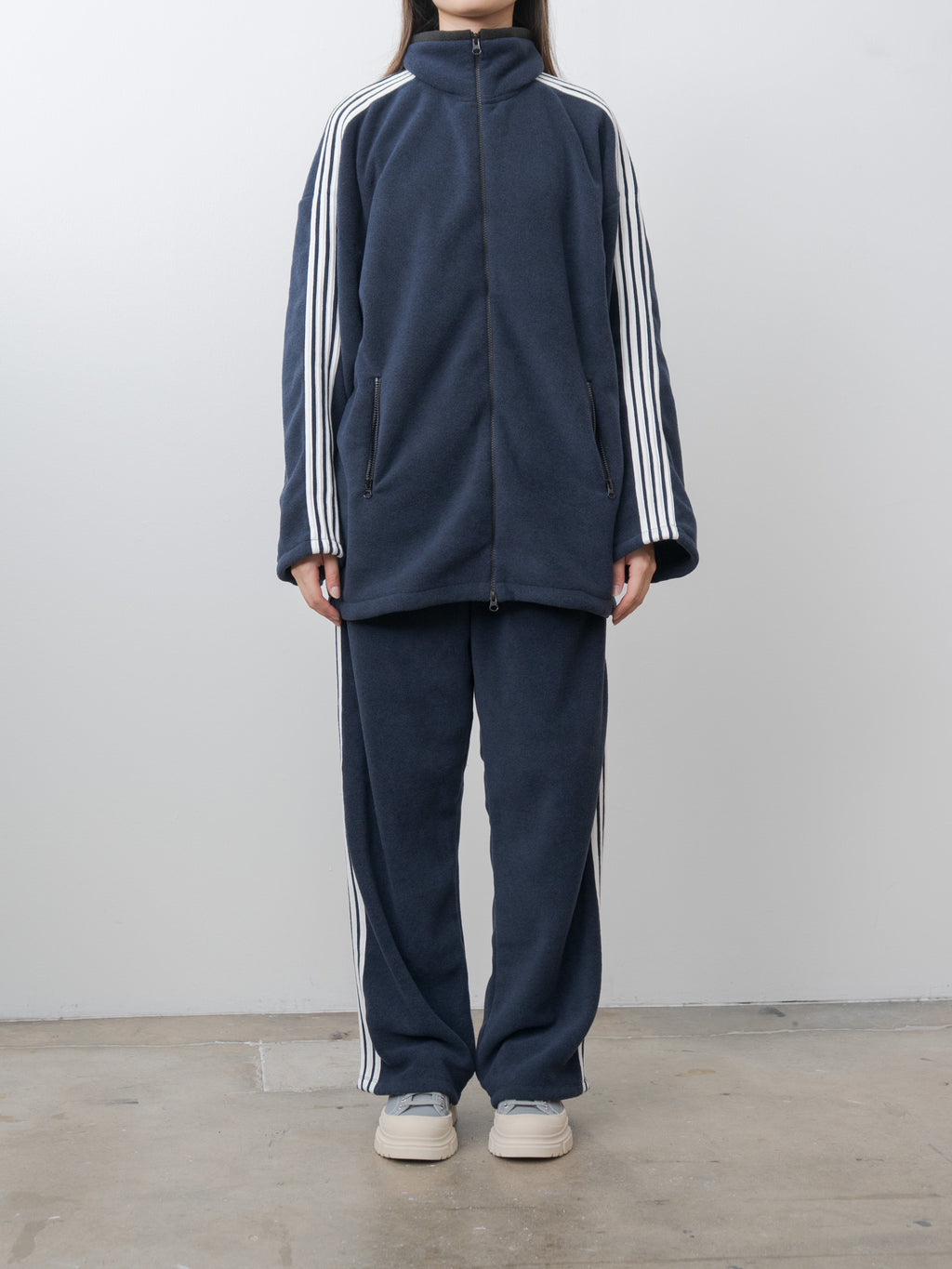 Namu Shop - Inscrire Fleece Loose Fit Track Pants - Navy