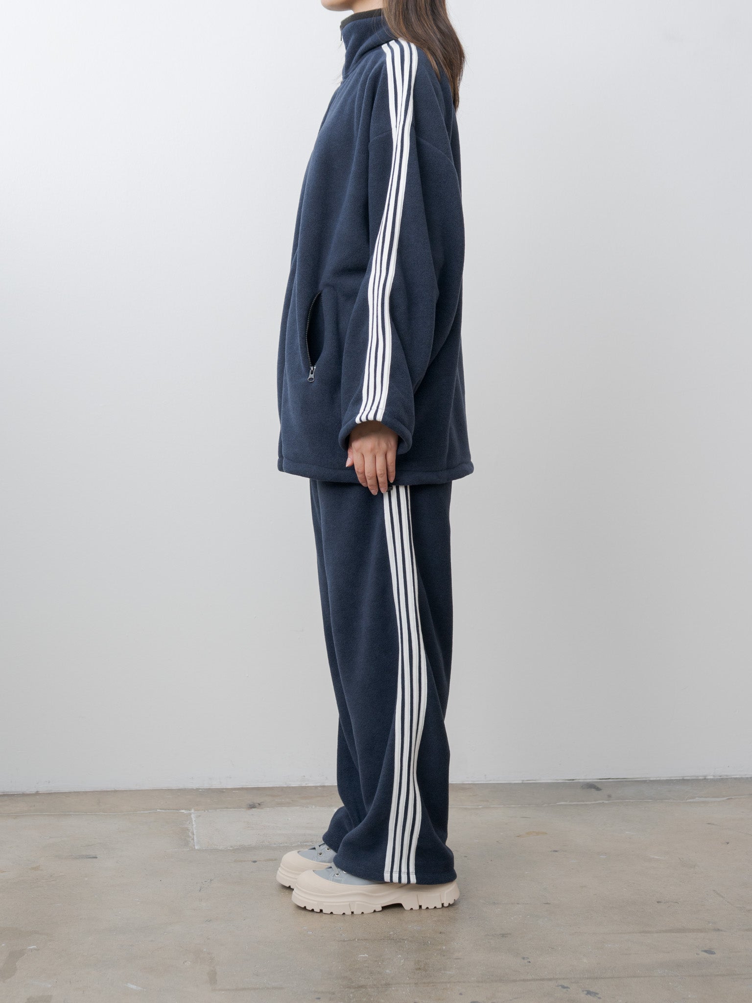 Namu Shop - Inscrire Fleece Loose Fit Track Pants - Navy