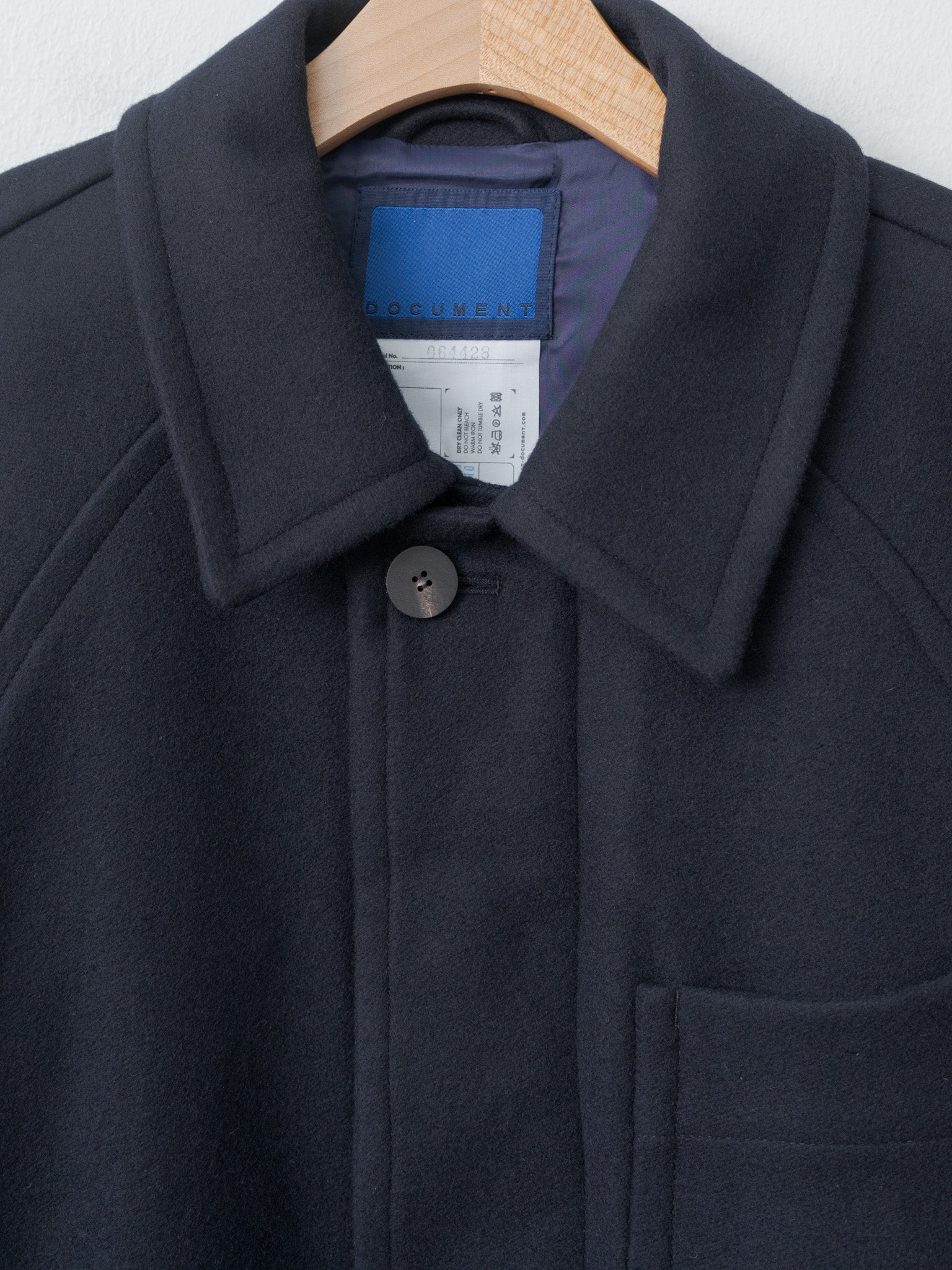 Namu Shop - Document Light Wool Melton Coat - Navy