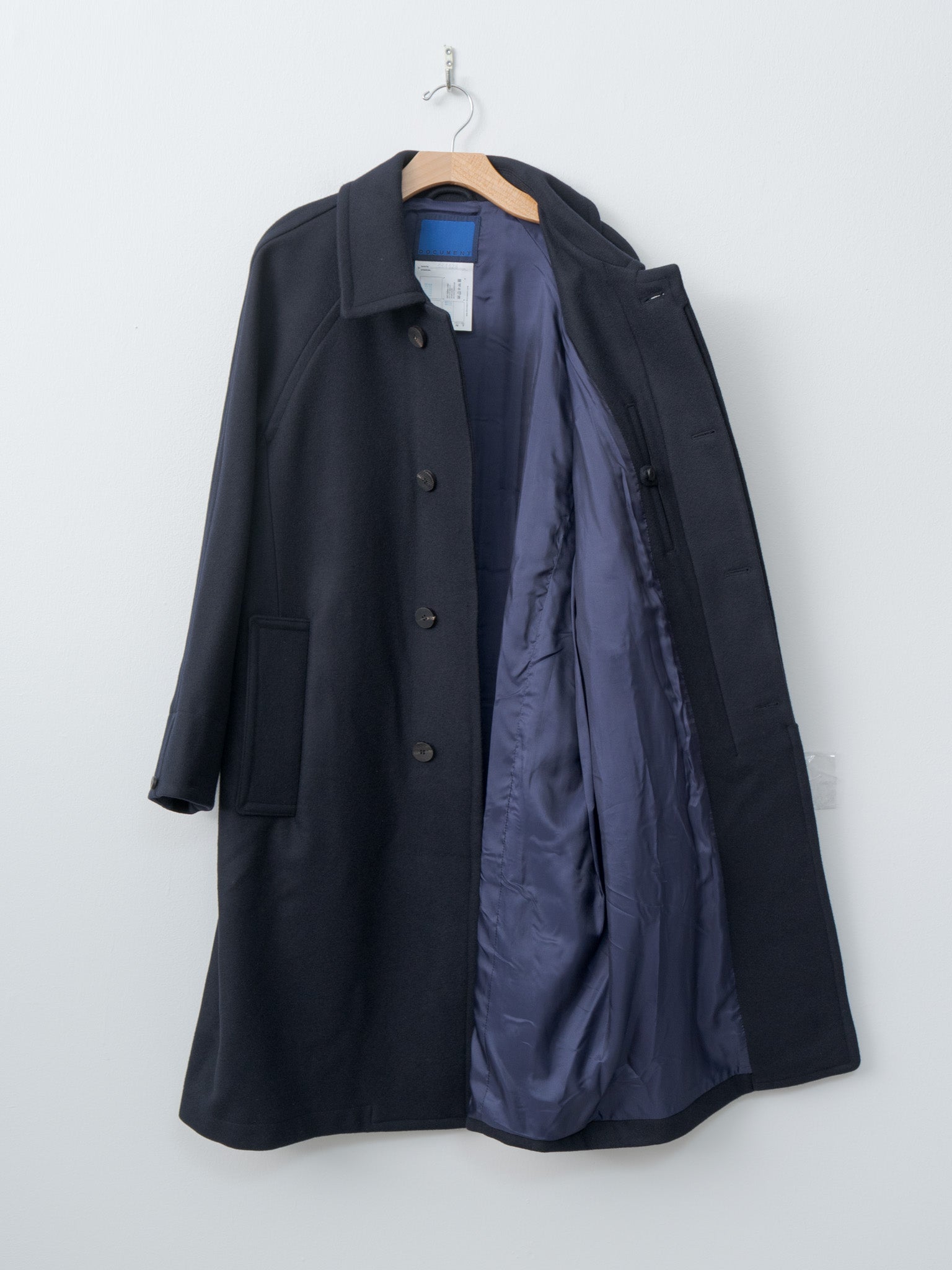 Namu Shop - Document Light Wool Melton Coat - Navy