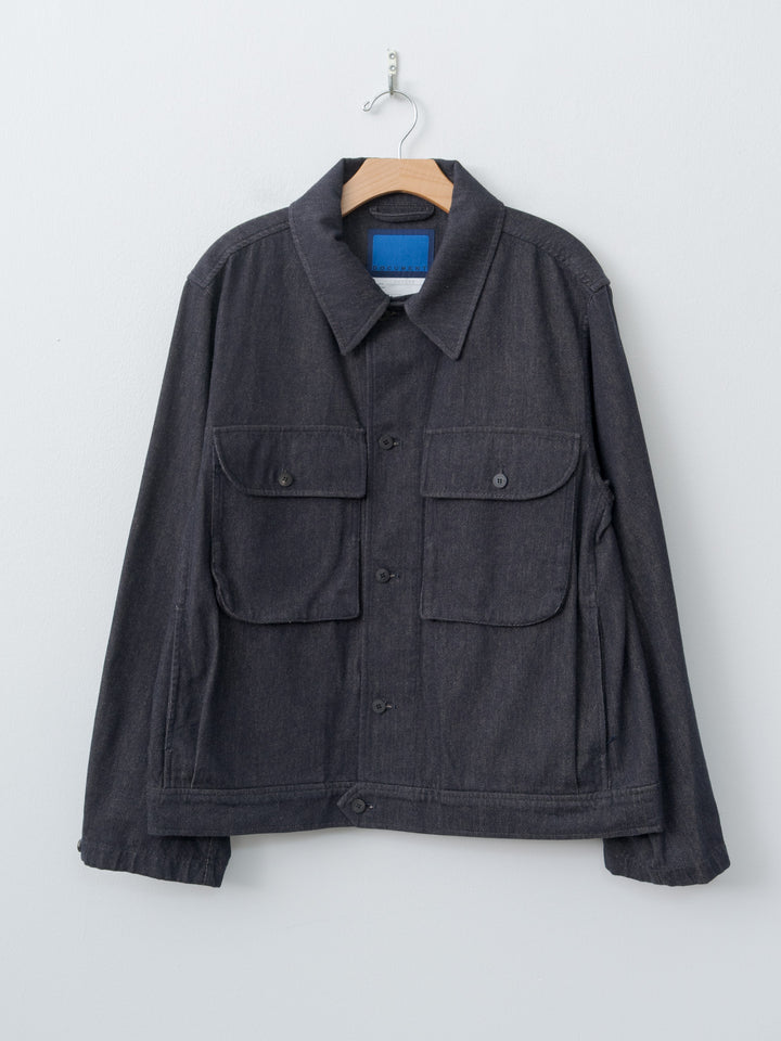 Namu Shop - Document Cashmere Denim Trucker Jacket - Navy