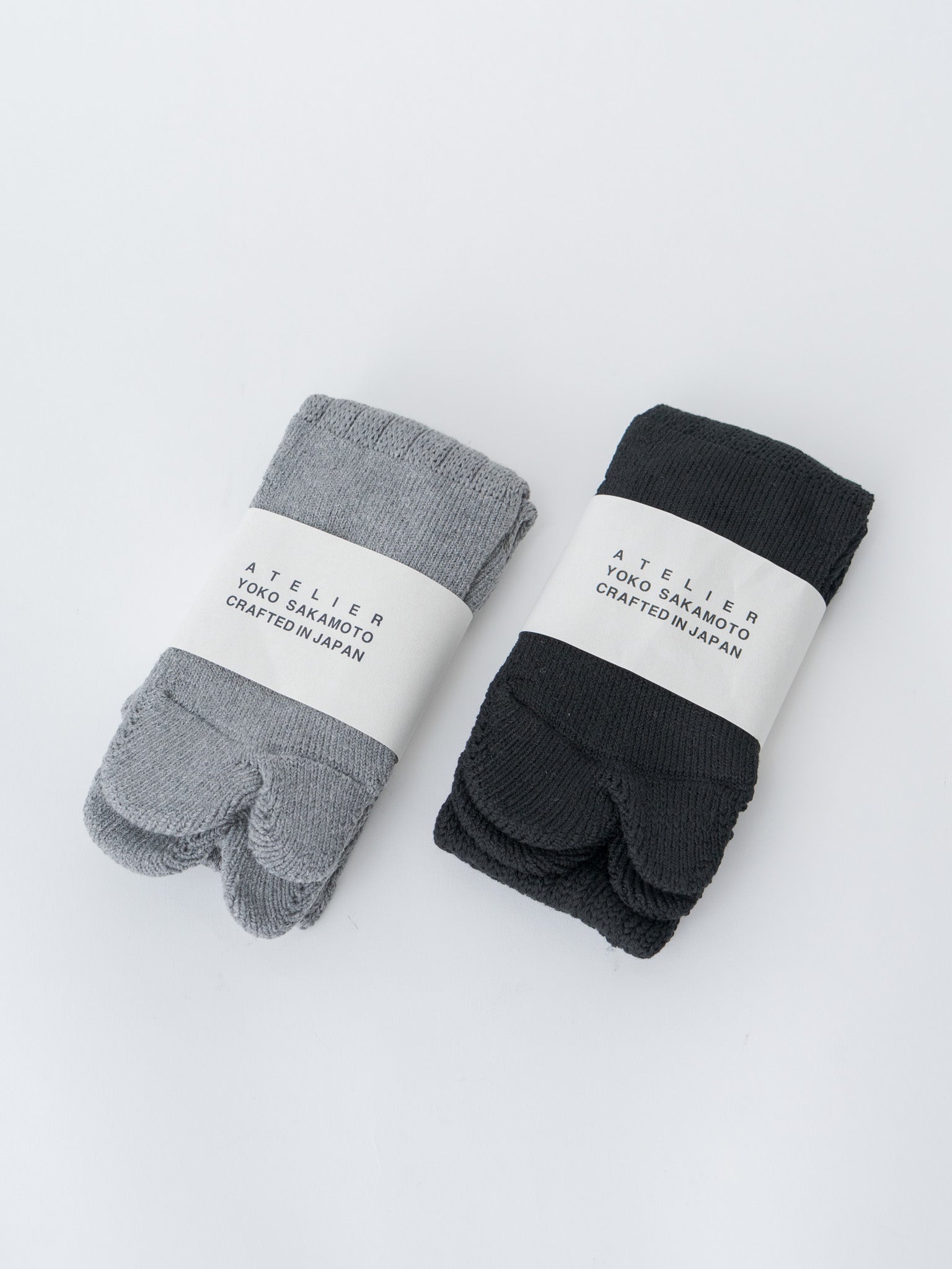 Namu Shop - Yoko Sakamoto Tabi Pile Socks Cotton - Black, Heather Gray