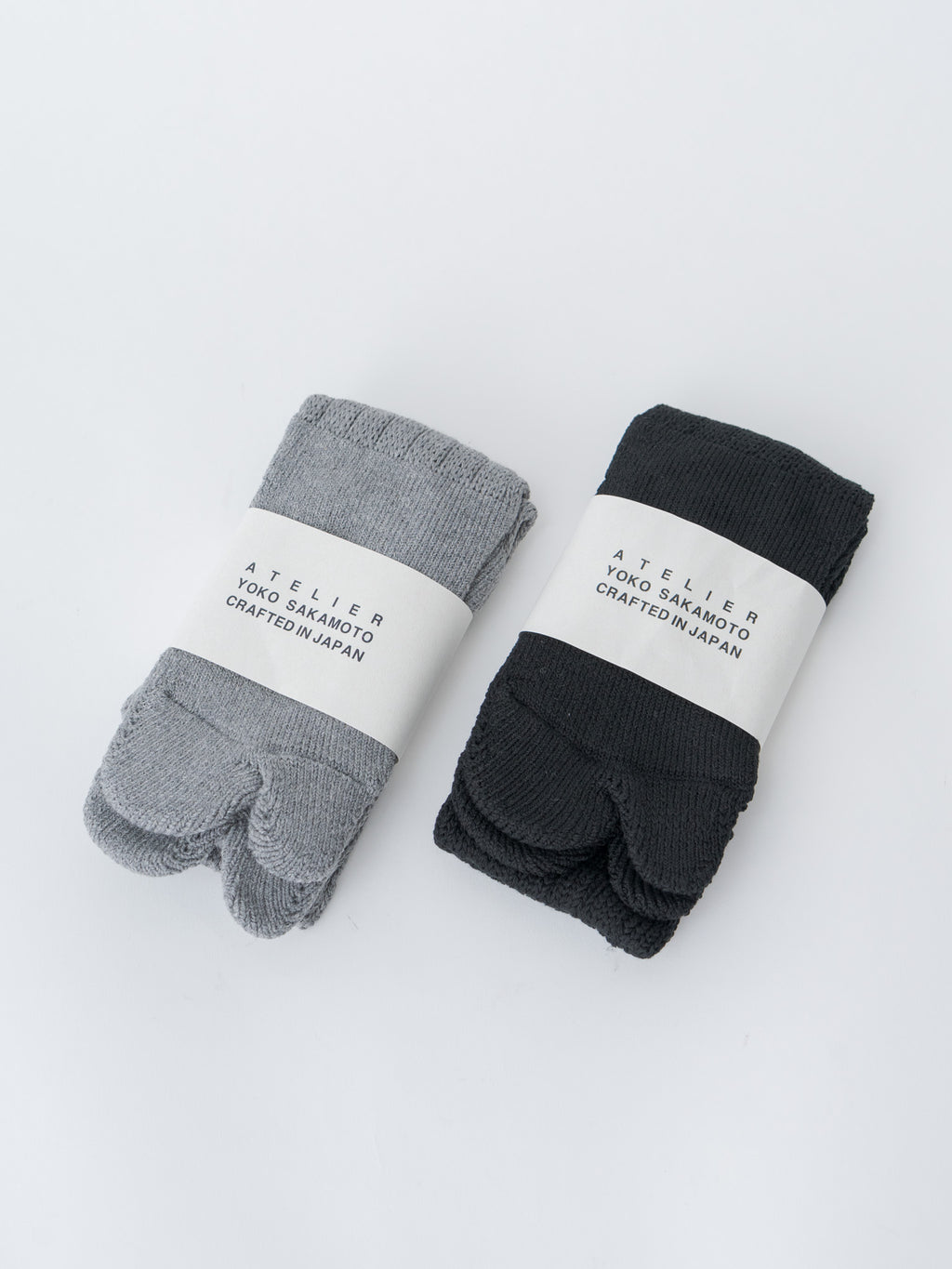 Namu Shop - Yoko Sakamoto Tabi Pile Socks Cotton - Black, Heather Gray