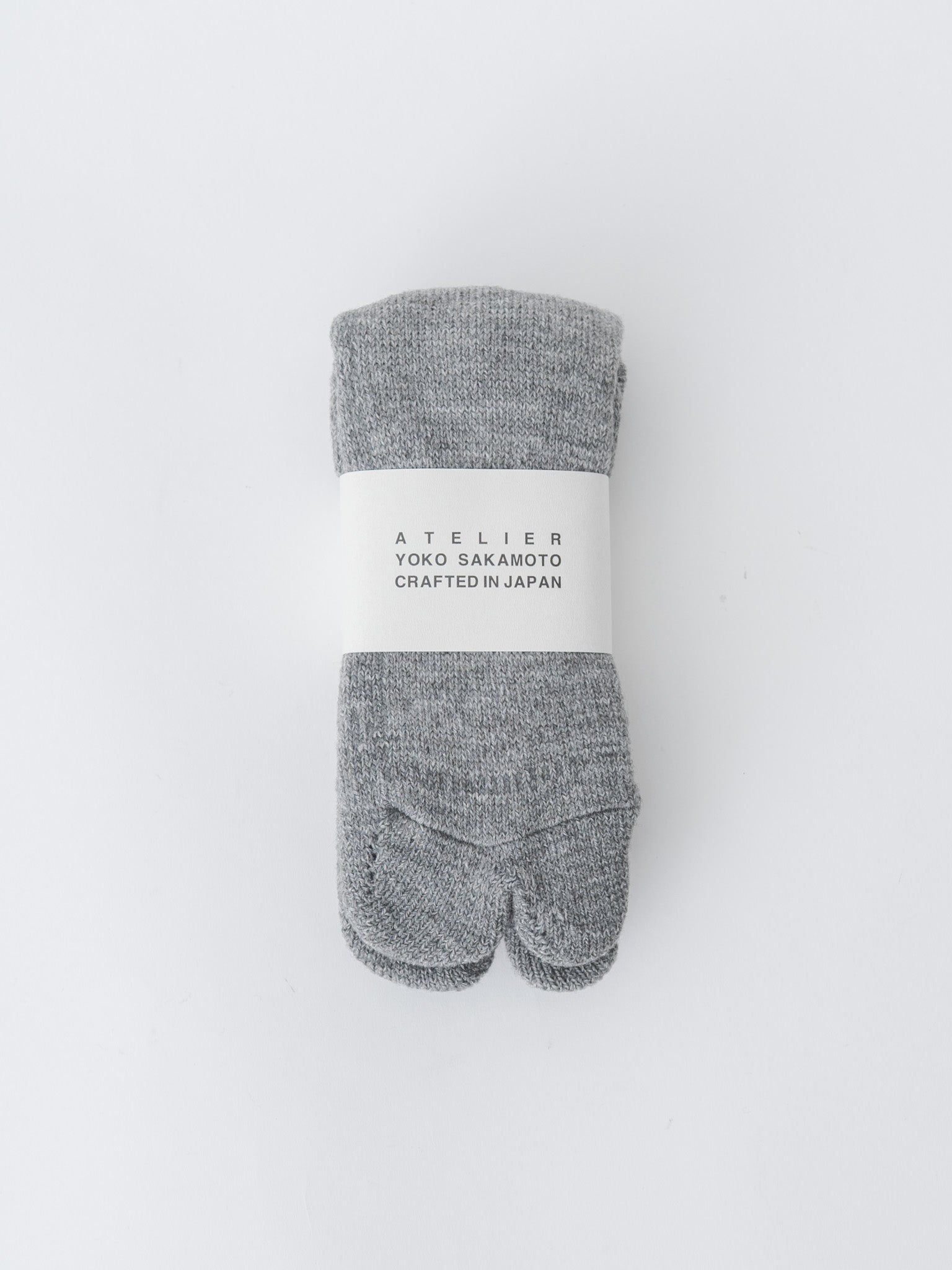 Namu Shop - Yoko Sakamoto Tabi Pile Socks Wool - Black, Heather Gray