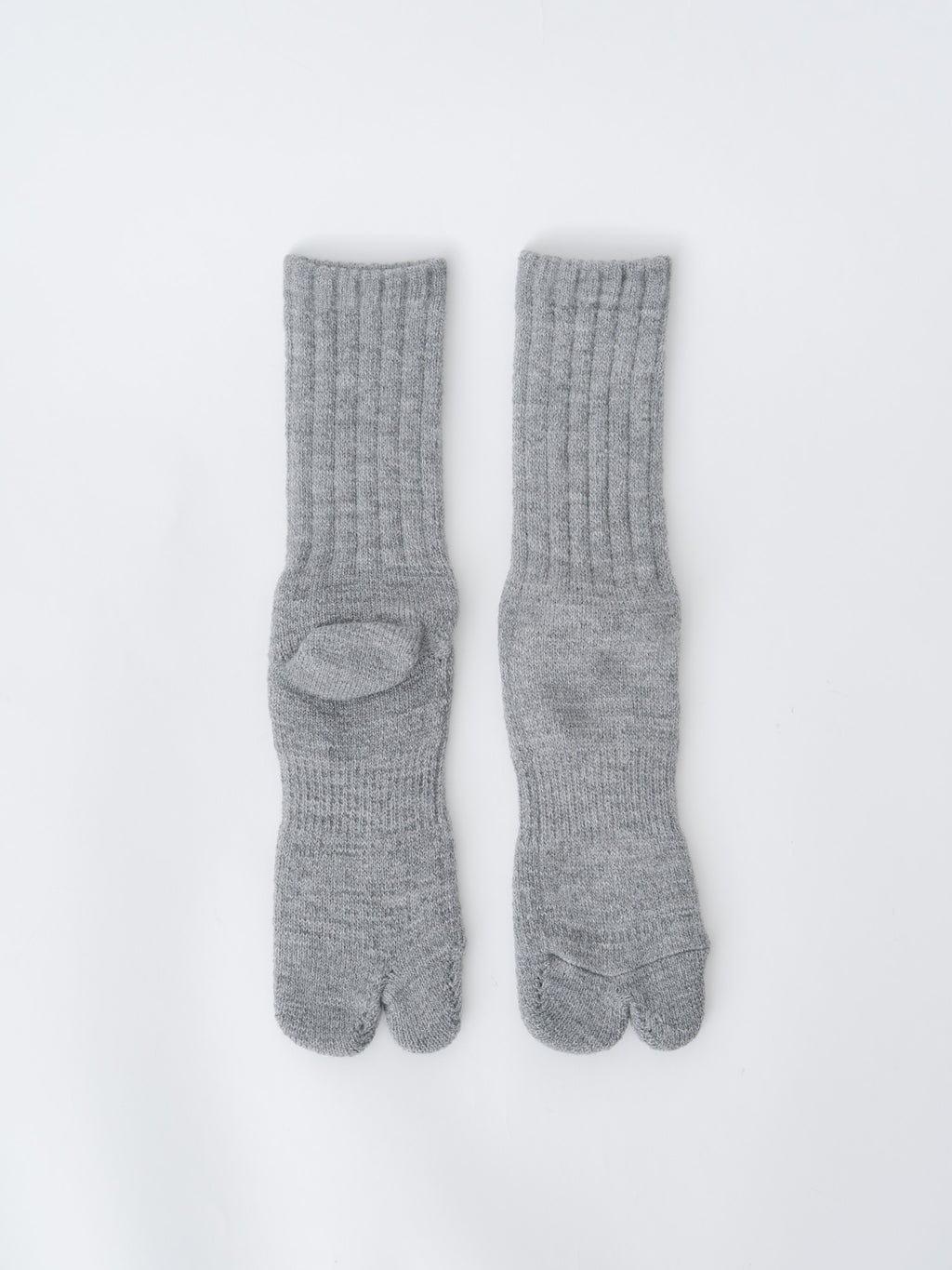 Namu Shop - Yoko Sakamoto Tabi Pile Socks Wool - Black, Heather Gray