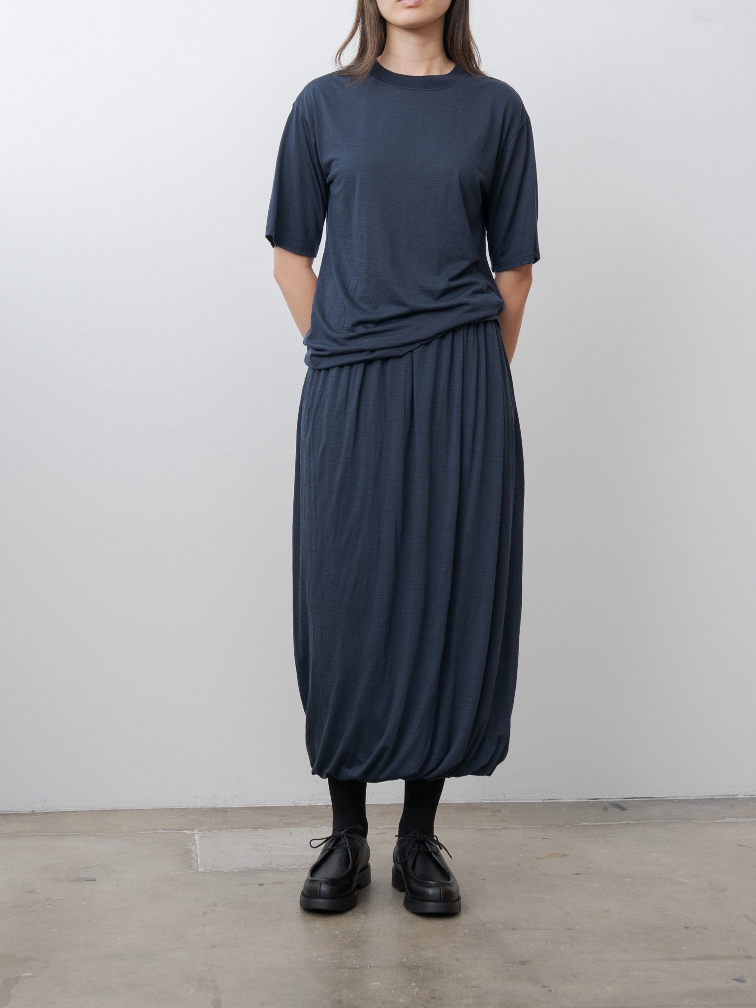 Namu Shop - Babaco Wool Jersey T-Shirt - Navy