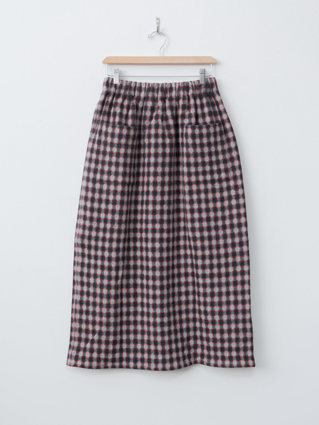 Namu Shop - Eleph Gooi Skirt - Burgundy Check