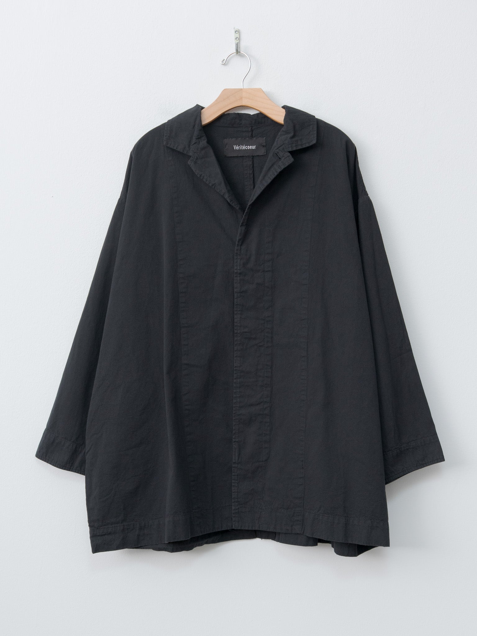 Namu Shop - Veritecoeur Garment-dye Short Coat - Black