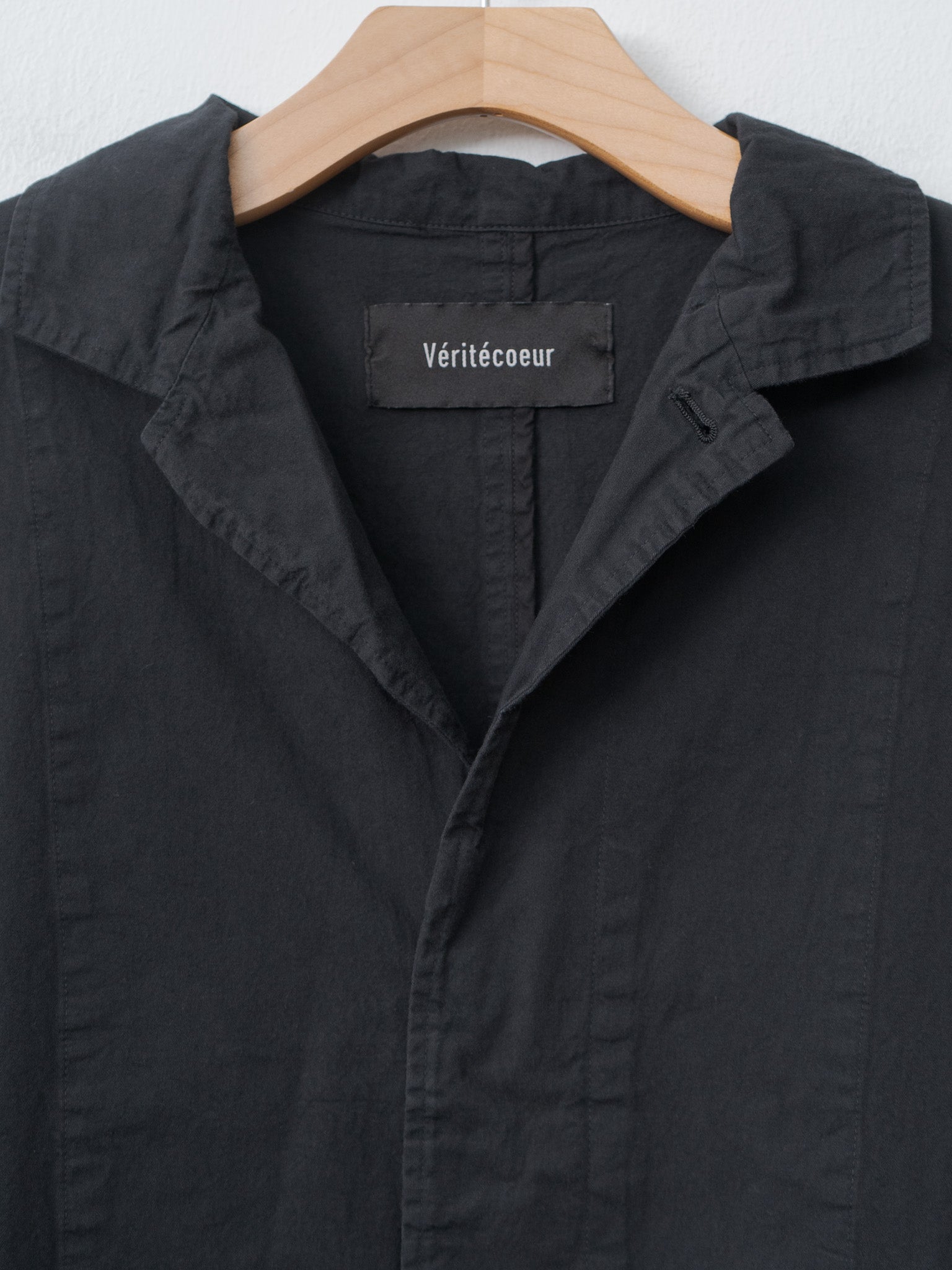Namu Shop - Veritecoeur Garment-dye Short Coat - Black