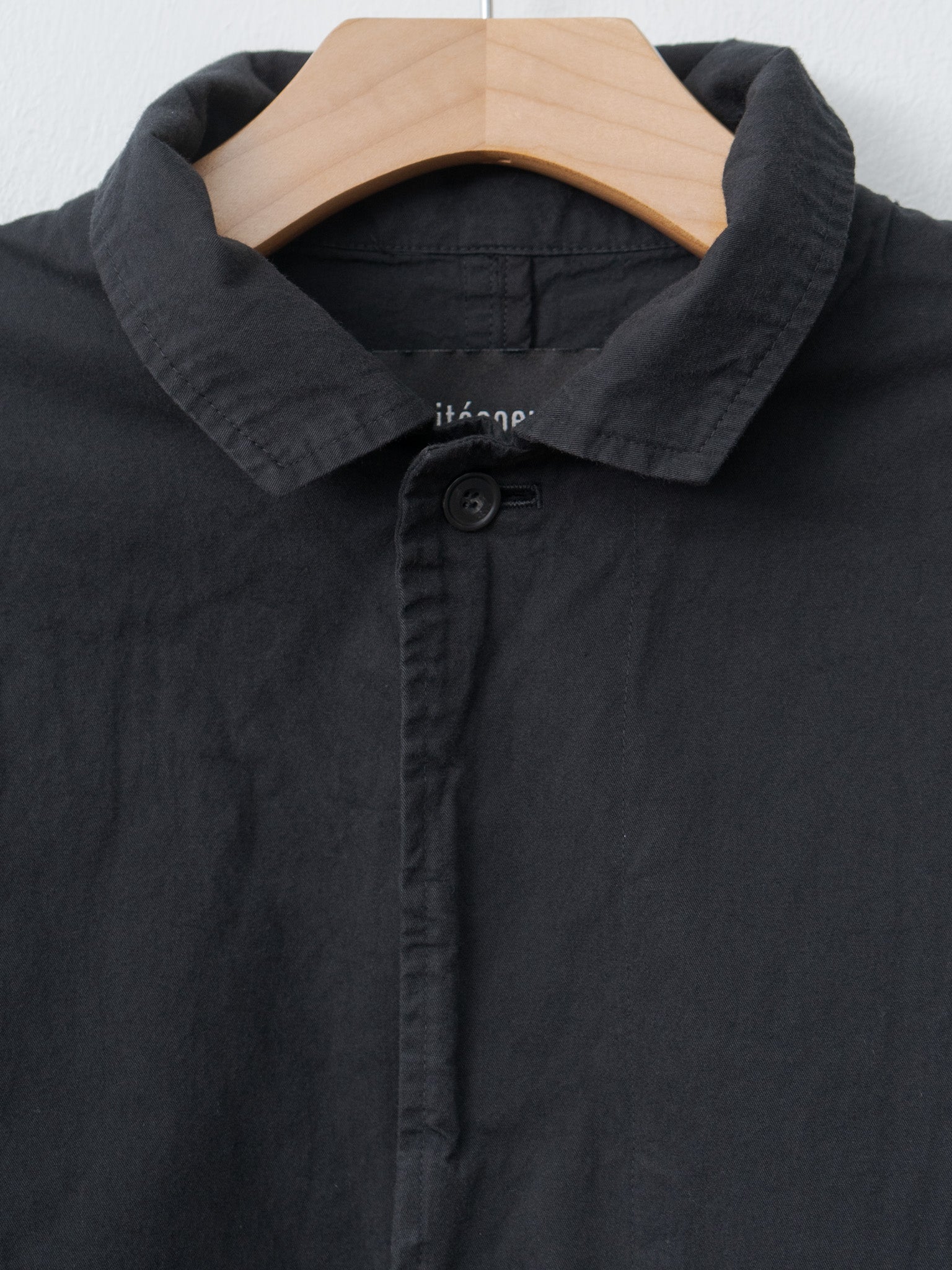 Namu Shop - Veritecoeur Garment-dye Short Coat - Black