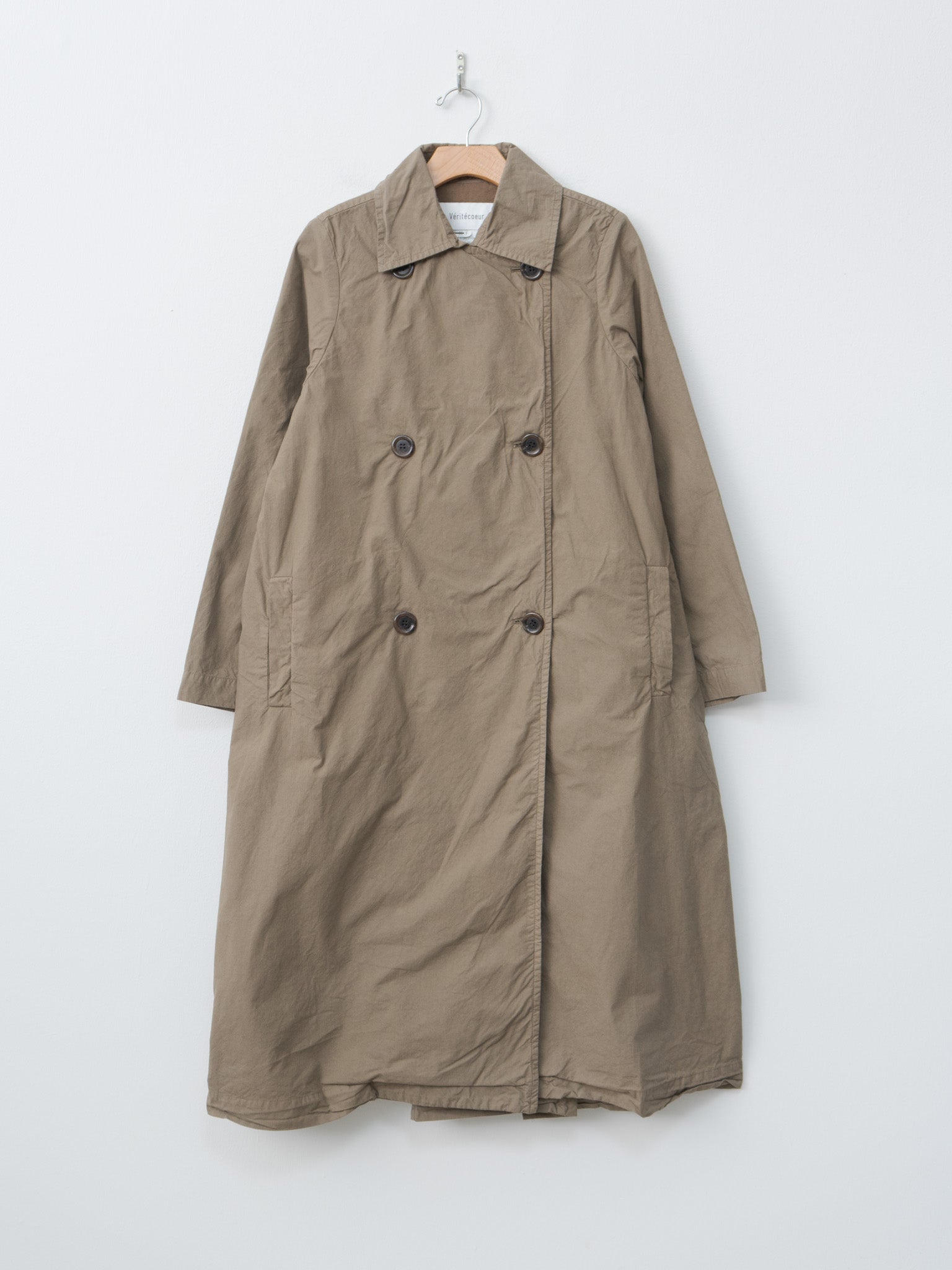 Namu Shop - Veritecoeur Double Button Coat - Khaki Olive