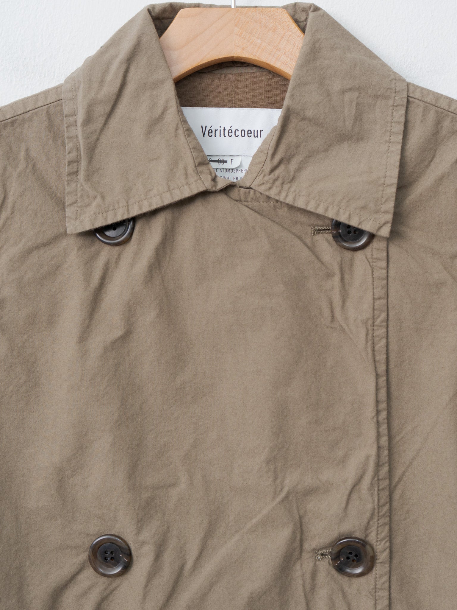 Namu Shop - Veritecoeur Double Button Coat - Khaki Olive