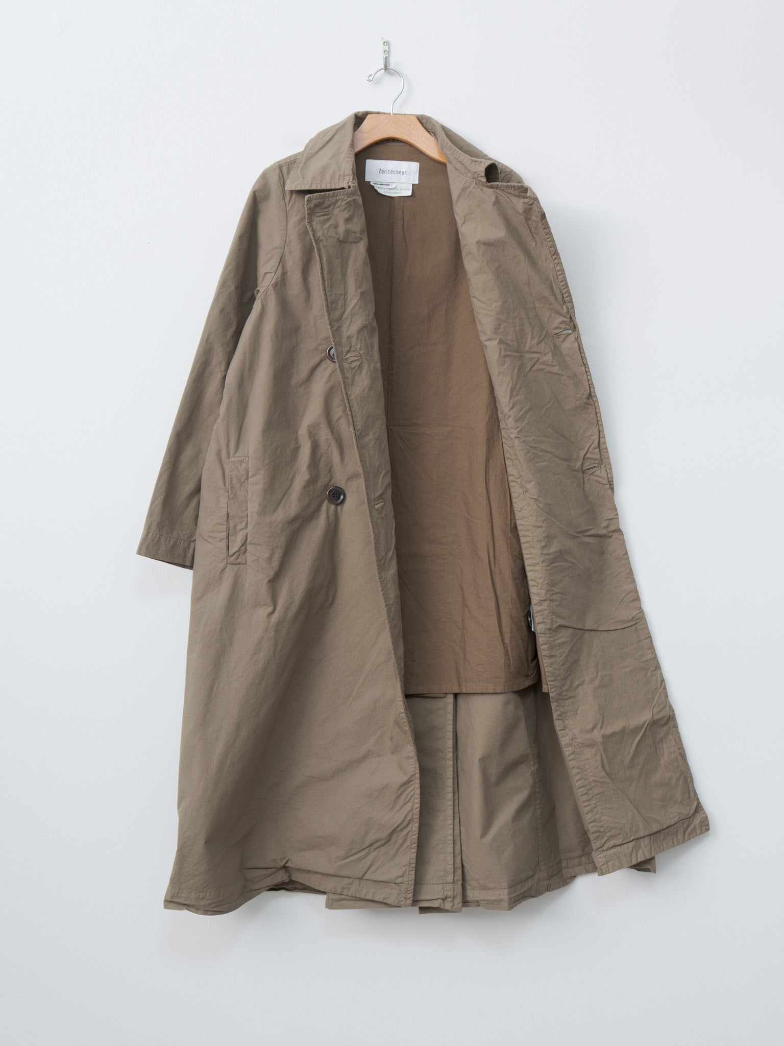 Namu Shop - Veritecoeur Double Button Coat - Khaki Olive