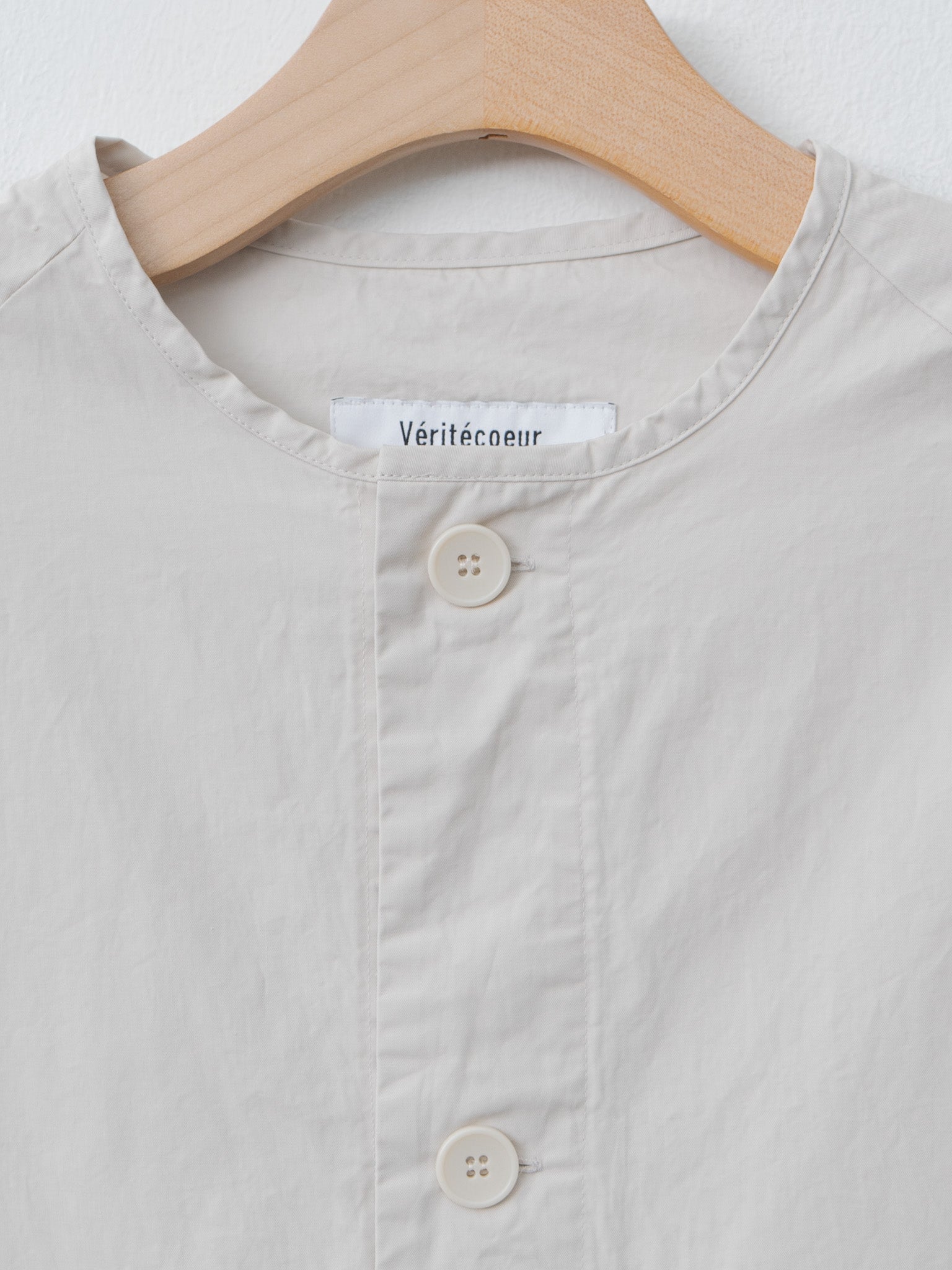 Namu Shop - Veritecoeur Vegetable Dyed Yoke Shirt - Ice Gray