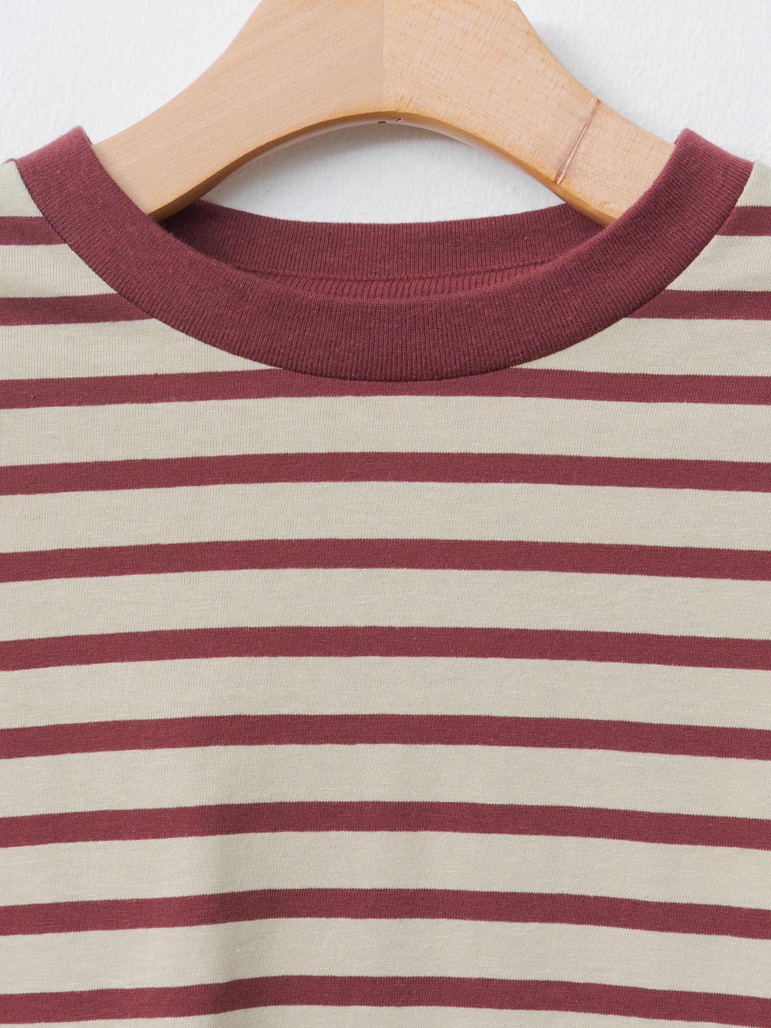 Namu Shop - Veritecoeur Cotton Border L/S - Beige x Bordeaux