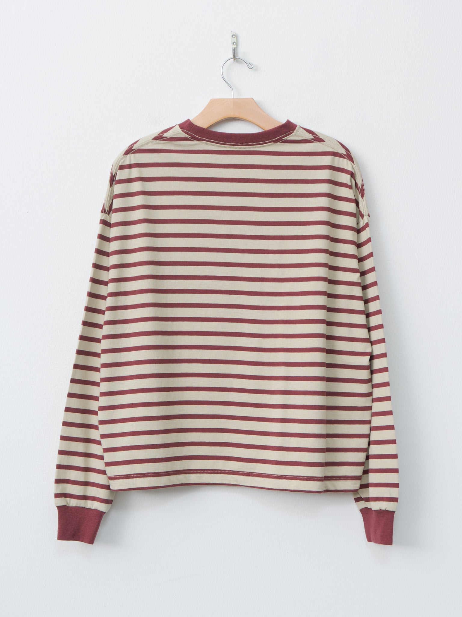 Namu Shop - Veritecoeur Cotton Border L/S - Beige x Bordeaux