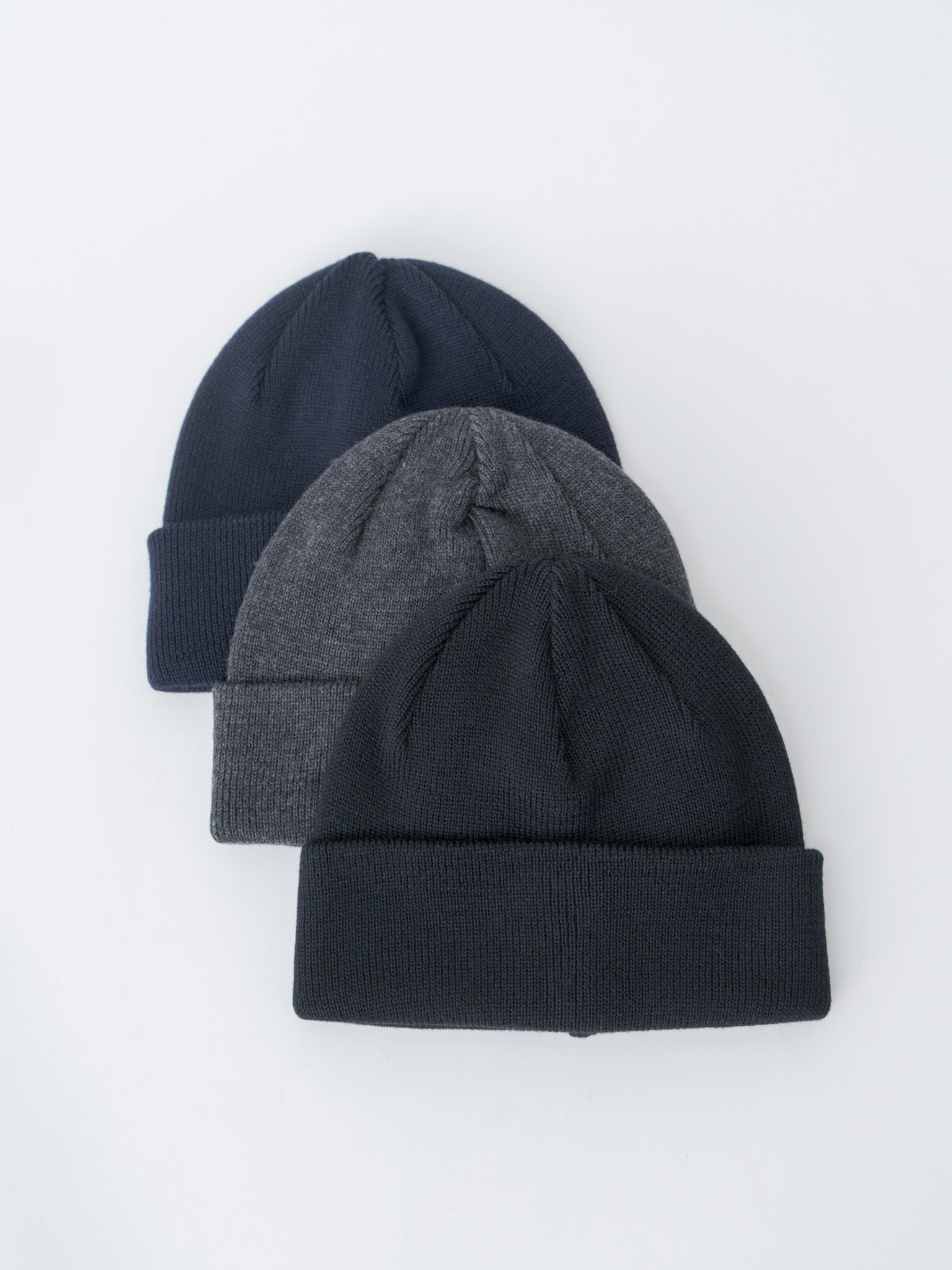 Namu Shop - Yoko Sakamoto Washable Wool Knit Big Watch Cap - Navy, Charcoal Gray, Black
