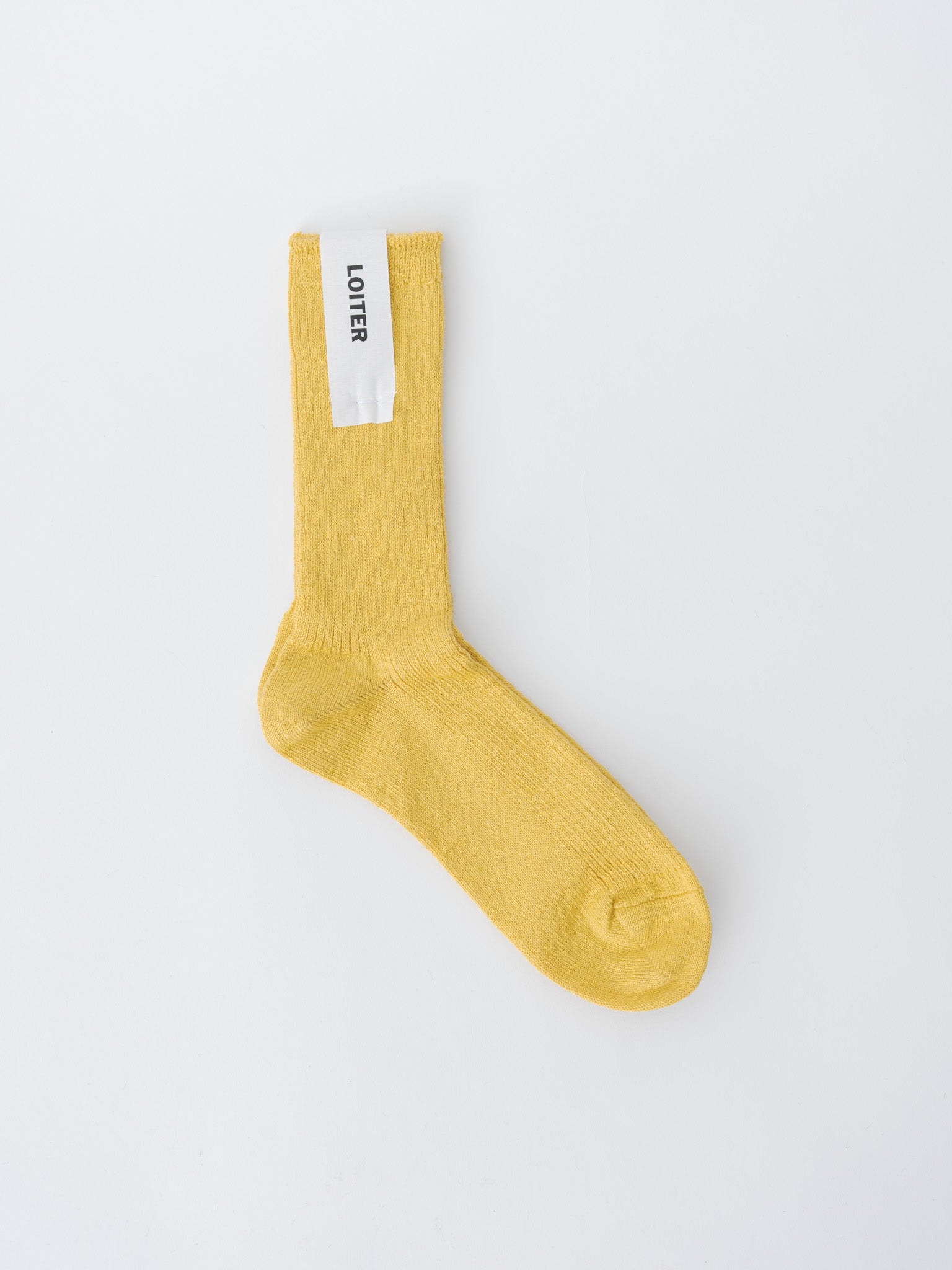 Namu Shop - Ichi Antiquites Linen Rib Socks - Black, Mocha, Orange, Yellow, White