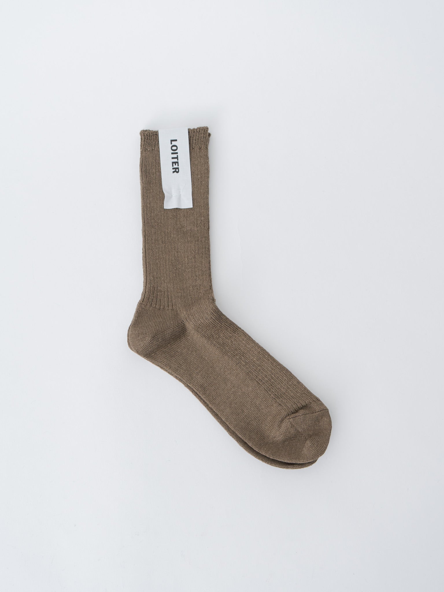 Namu Shop - Ichi Antiquites Linen Rib Socks - Black, Mocha, Orange, Yellow, White