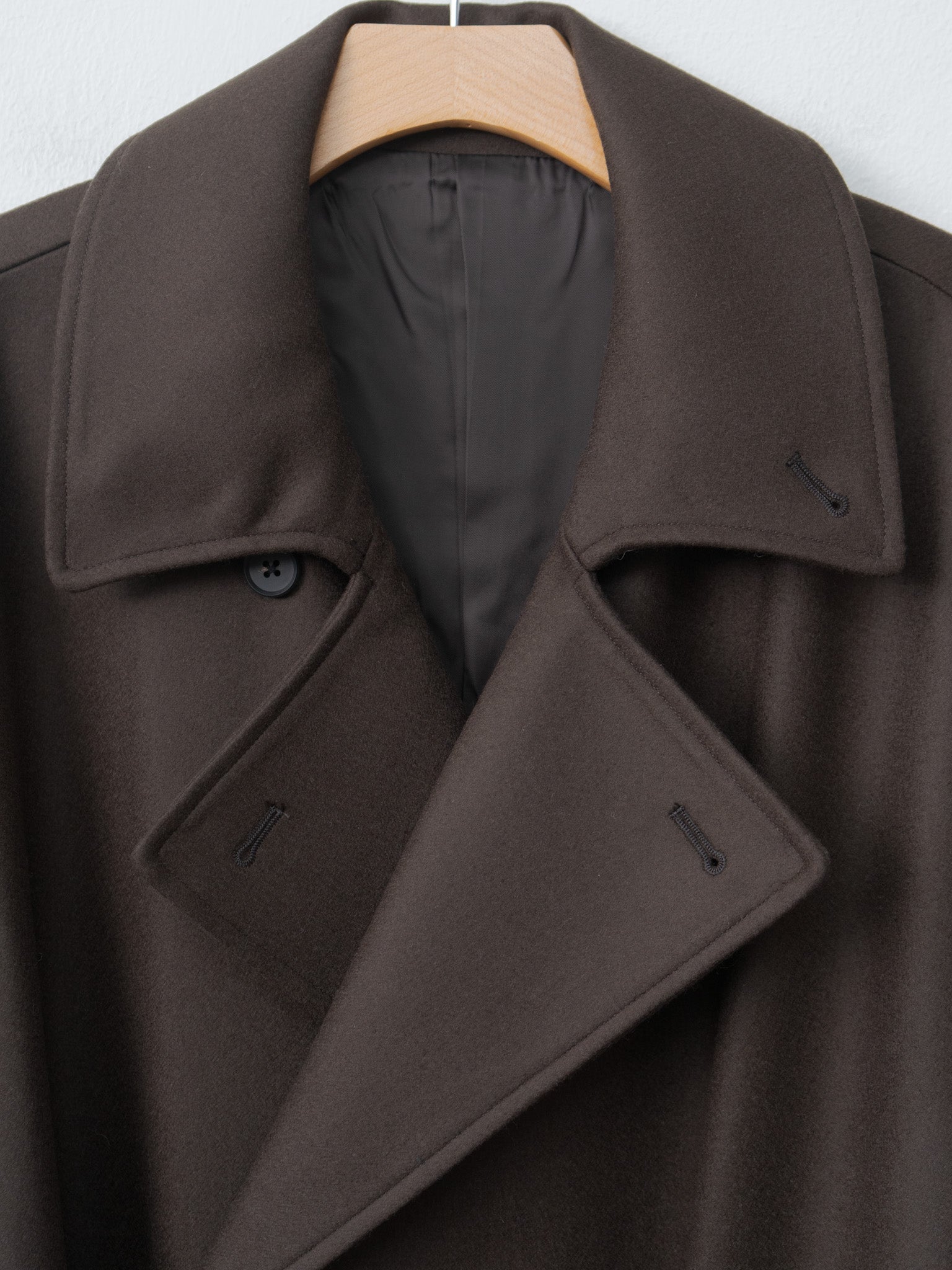 Namu Shop - ssstein Oversized Double Breasted Coat with Leather Tie - Gray Brown